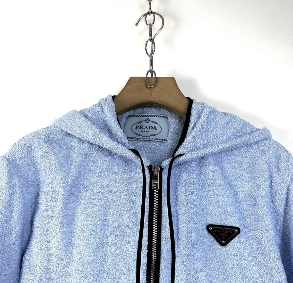 Prada Prada Towel Fabric Hooded Short Jacket with Triangle K12 Size M / US 6-8 / IT 42-44 - 3 Thumbnail