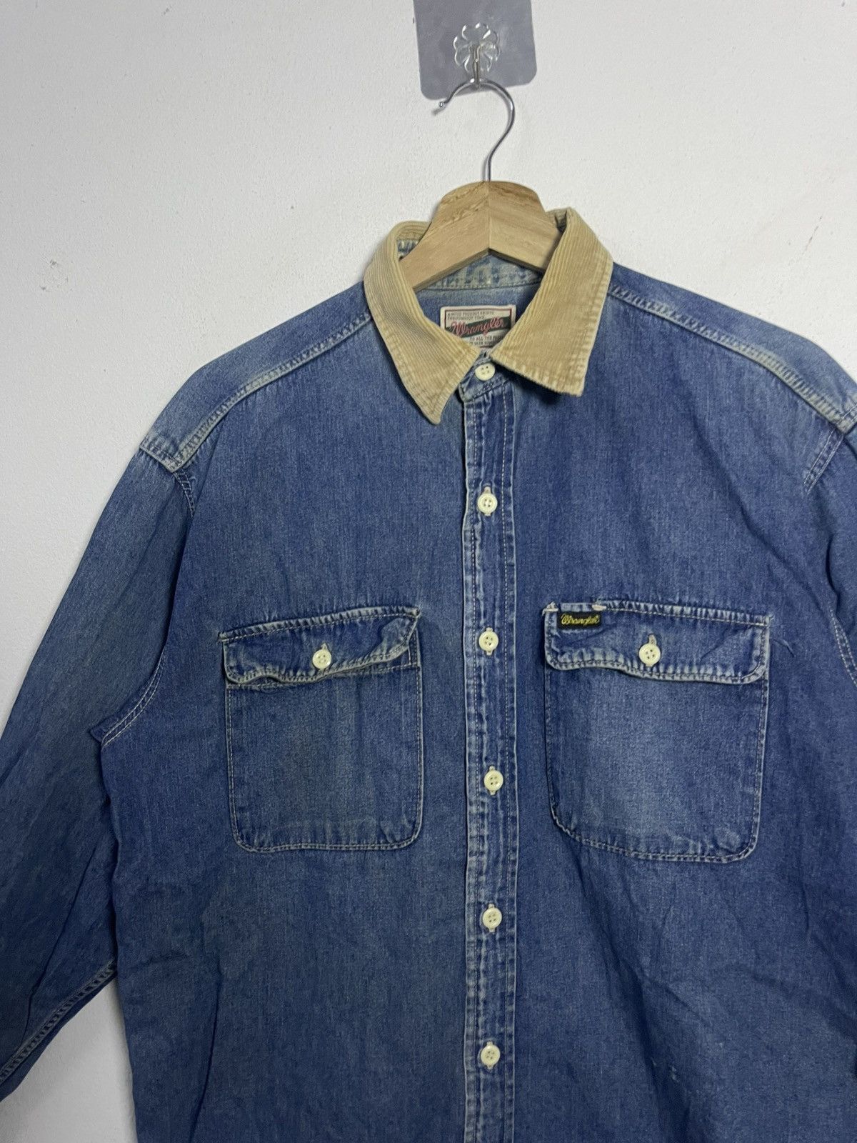 Wrangler Vintage WRANGLE Denim Western Shirt Size US M / EU 48-50 / 2 - 2 Thumbnail