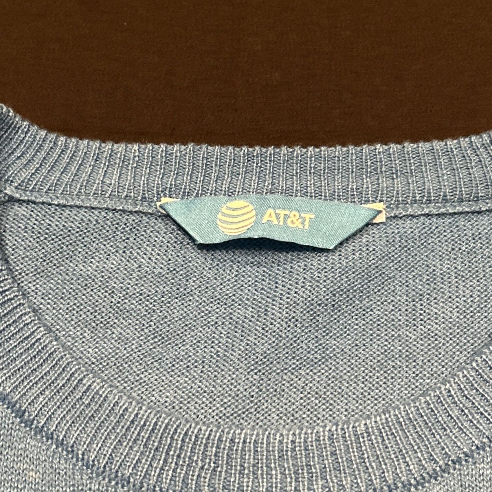Logo 7 AT&T Logo Sweater Pullover Knit Blue Embroidered Mens L 4XL Crew Neck Cardigan? Size US XXL / EU 58 / 5 - 3 Thumbnail