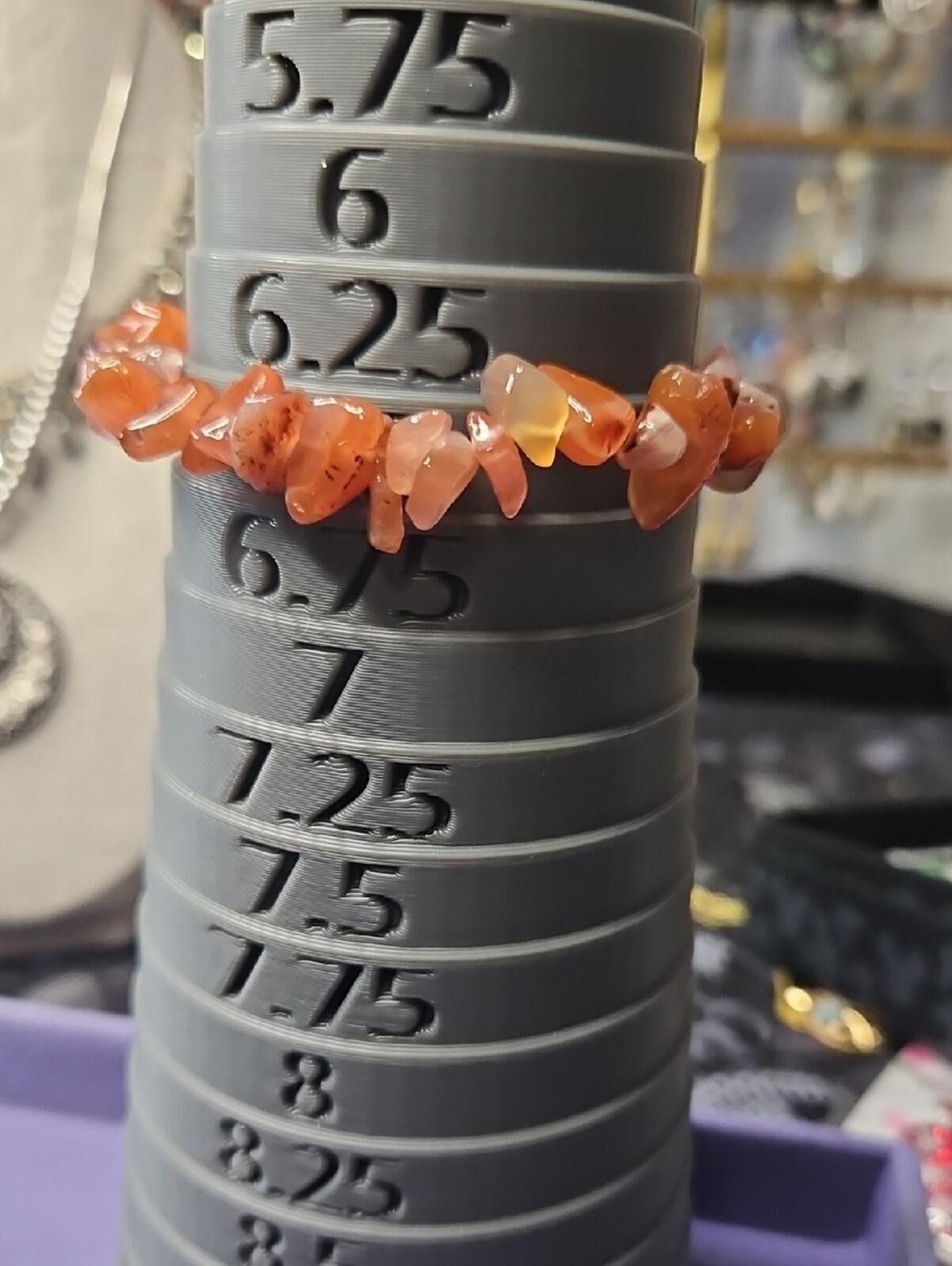 Other Carnelian Chip Stretch Bracelet - Orange Bead Bracelet Size ONE SIZE - 1 Thumbnail