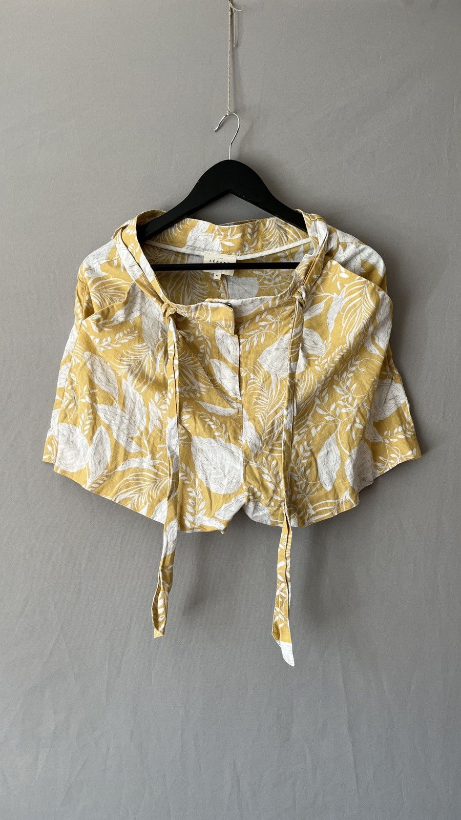 Sezane Sezane Linen Cotton Floral Print Yellow Shorts Size 28" / US 6 / IT 42 - 8 Thumbnail