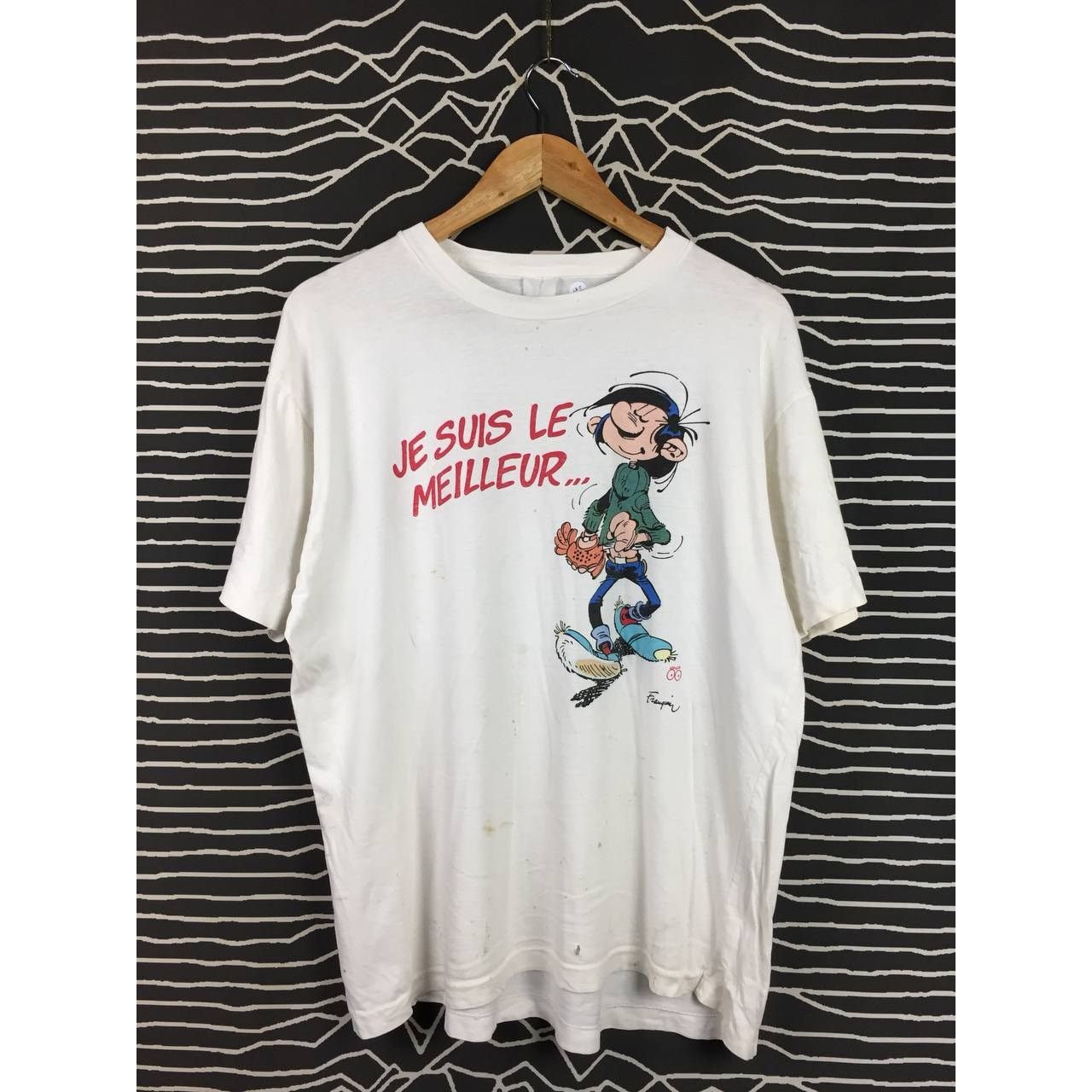 Cartoon Network × Vintage Vtg 90s Gaston Lagaffe Humor Comic Cartoon Single Stitch Tee Size US XL / EU 56 / 4 - 1 Thumbnail