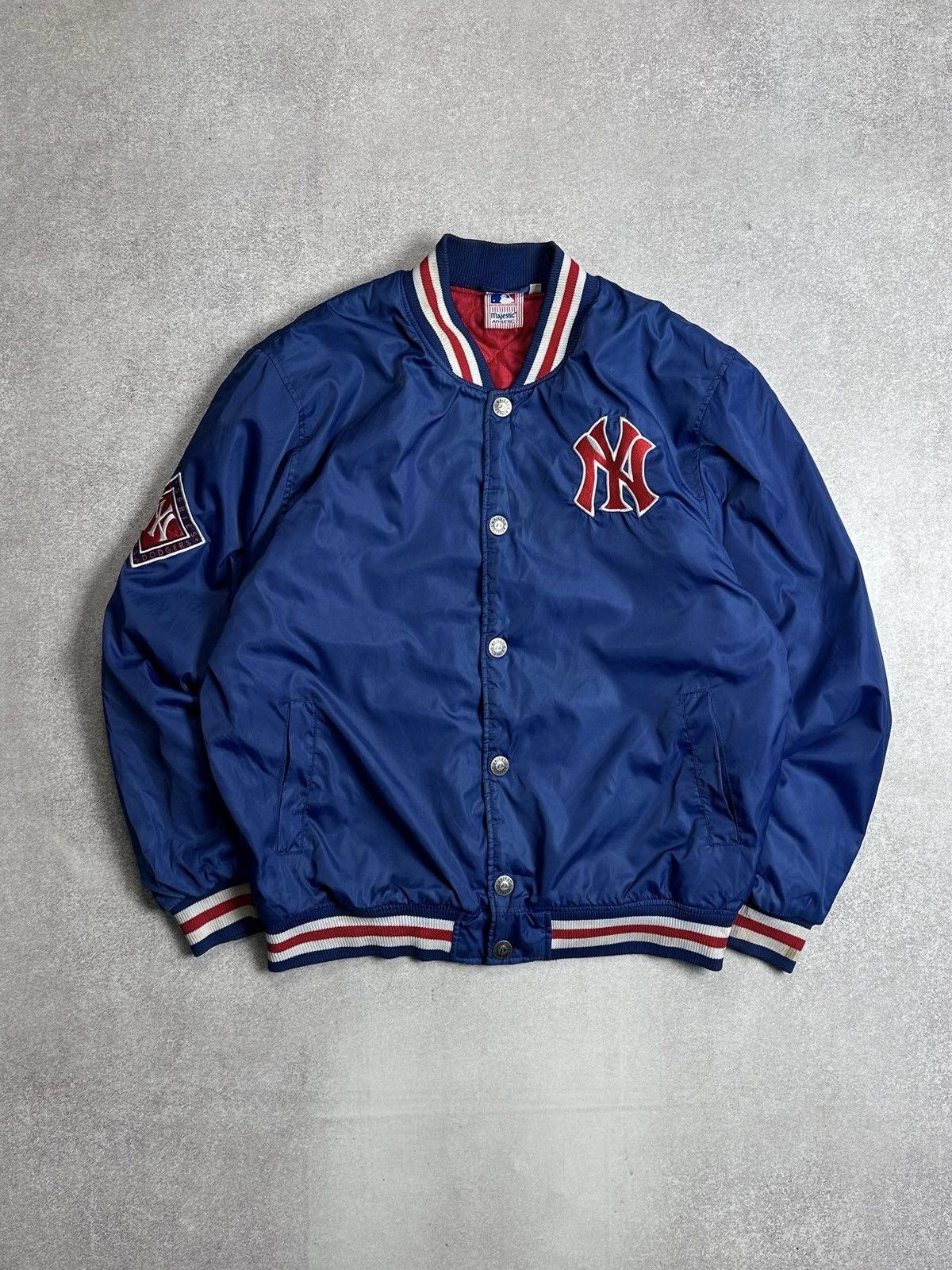 New York Yankees Vintage 90s New York Yankees Boxy Majestic Bomber Jacket XXL Size US XXL / EU 58 / 5 - 1 Thumbnail
