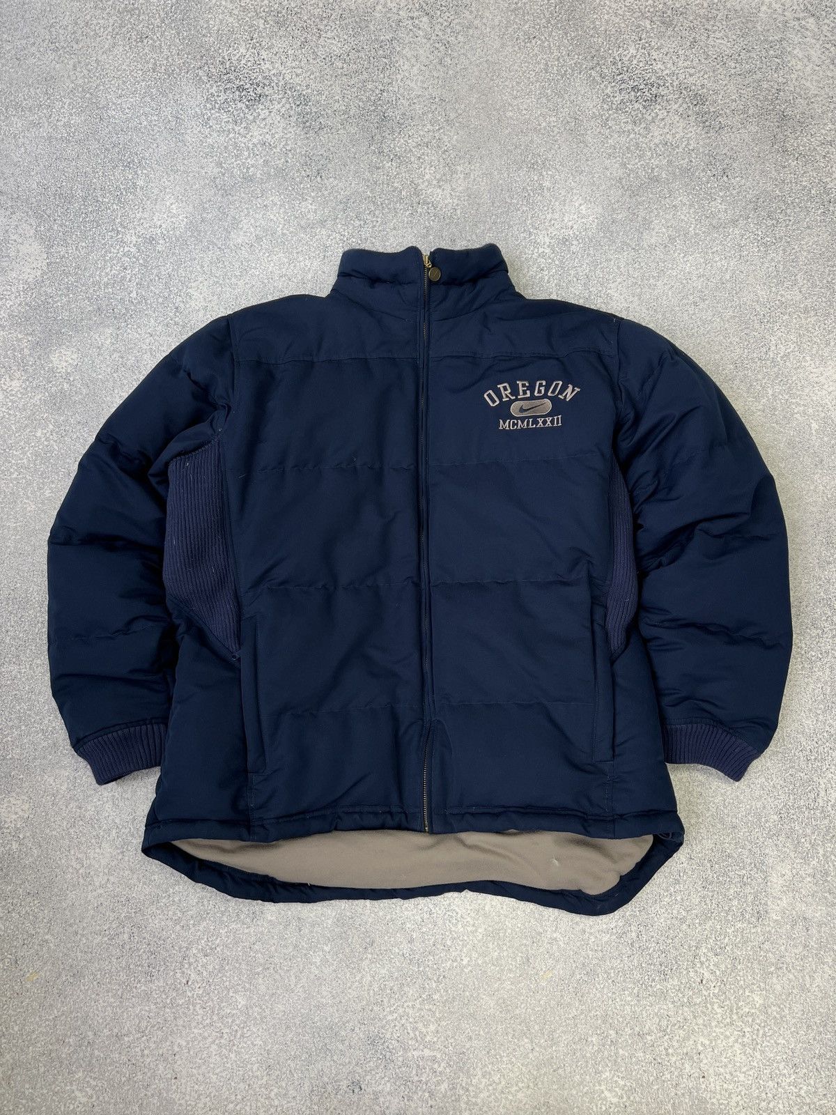 Nike × Vintage Vintage Nike Oregon blue Down Puffer jacket Size US XL / EU 56 / 4 - 3 Thumbnail