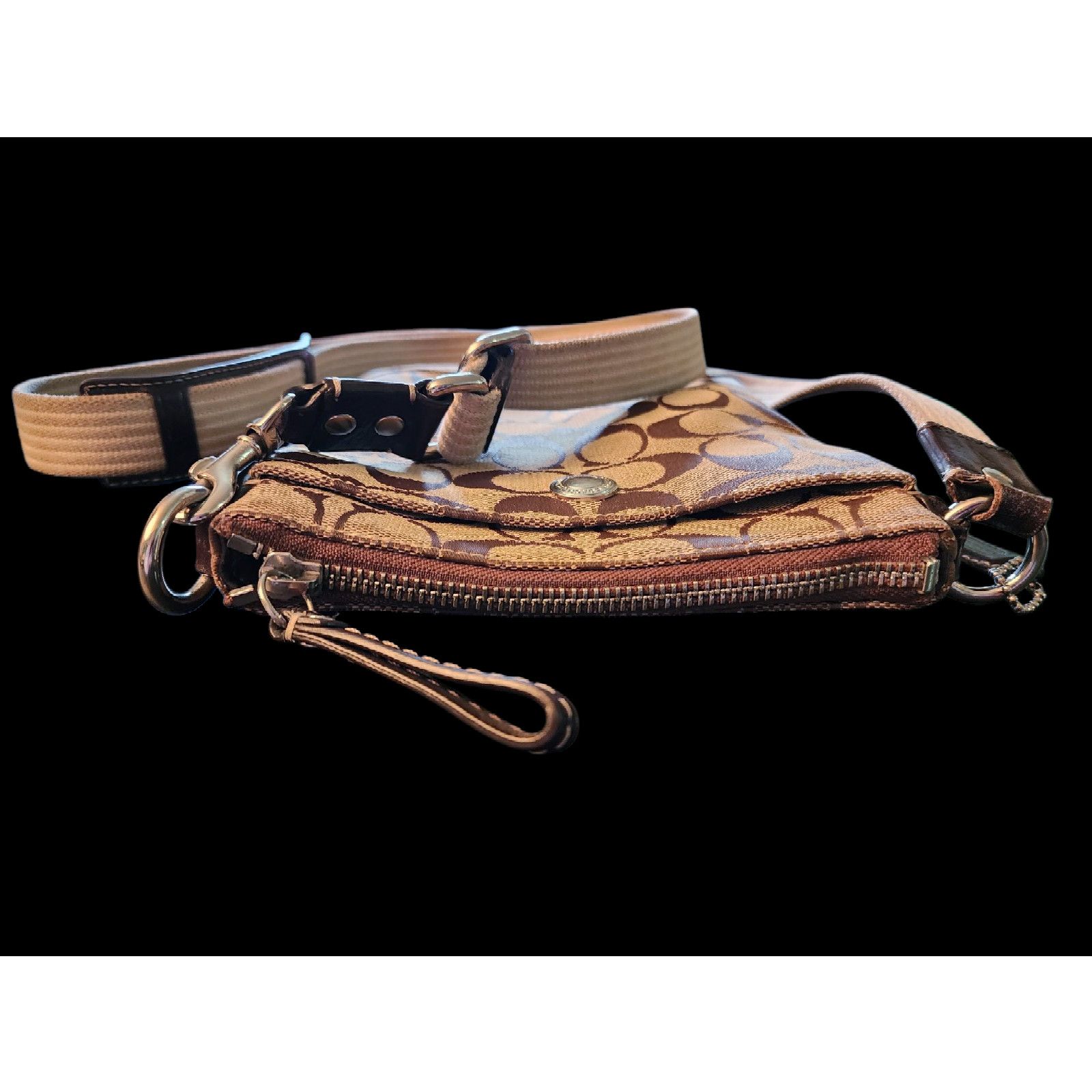 Coach Coach crossbody canvas tan brown vintage three compartments Size ONE SIZE - 3 Thumbnail