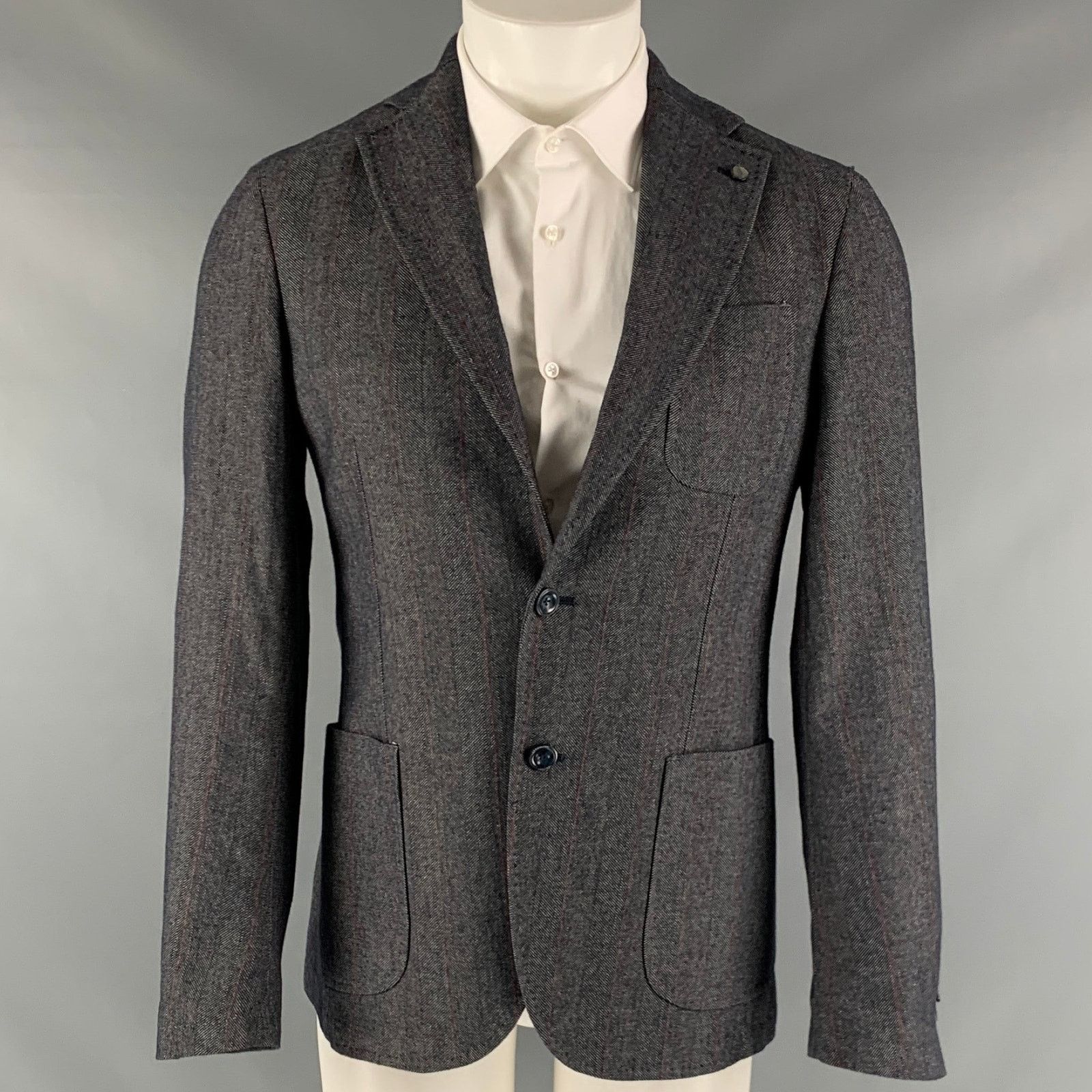 Other Size 38 Navy White & Red Pinstripe Sport Coat Size 38R - 1 Thumbnail