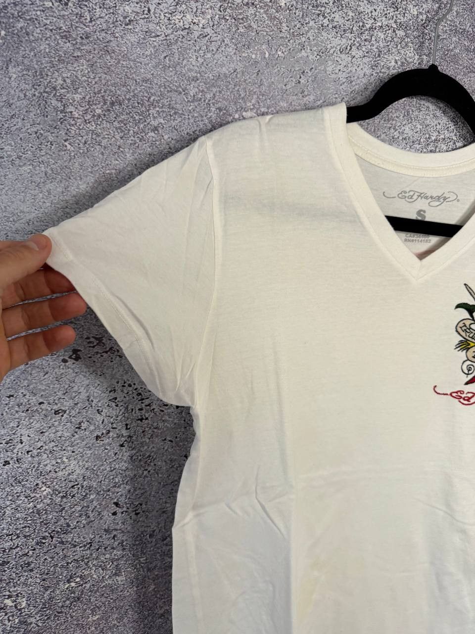 Vintage Ed Hardy Made In USA White Tee Logos small Size S / US 4 / IT 40 - 6 Thumbnail
