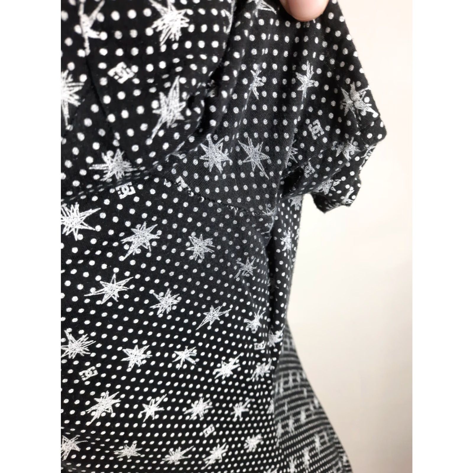Vintage VINTAGE Illusions Black Midi Dress Women's M Short Sleeve Sweetheart Vintage 90s DC Skater A-Line Sundress Casual 10/12 Size 32" / US 10 / IT 46 - 5 Thumbnail