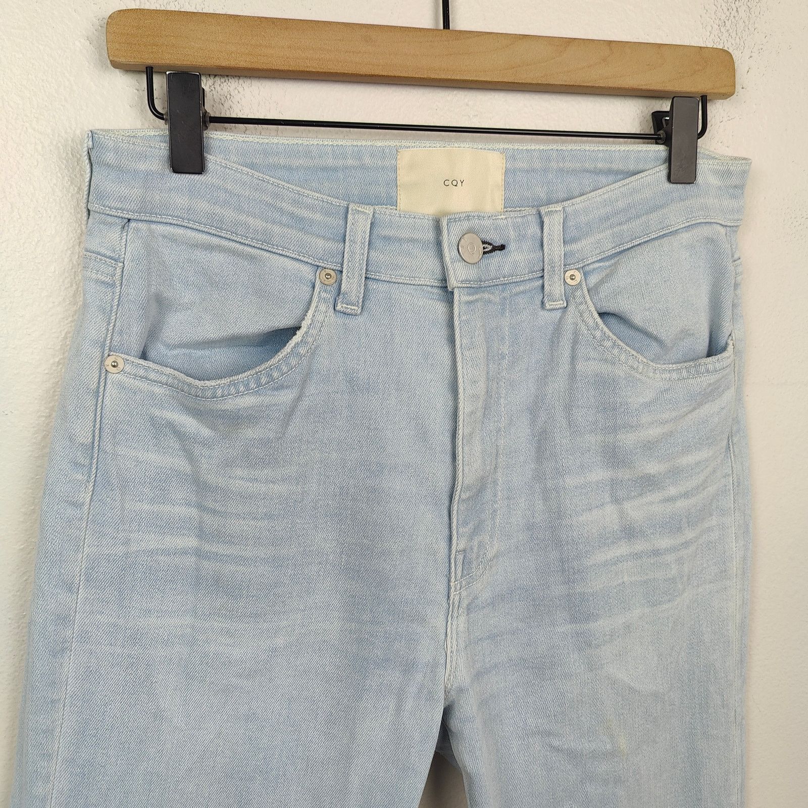 Other CQY Boot Cut Jeans Womens 29 Light Wash Raw Hem Size 29" - 2 Thumbnail