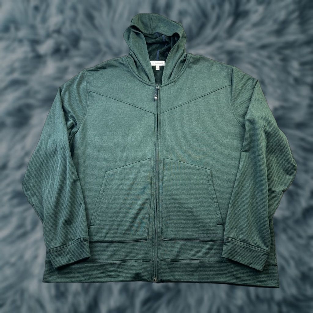 Peter Millar Peter Millar Hoodie Mens 2XL Green Beaumont Performance Golf Crown Sport Hooded Full Zip Ski Sports Mens Size US XXL / EU 58 / 5 - 1 Thumbnail
