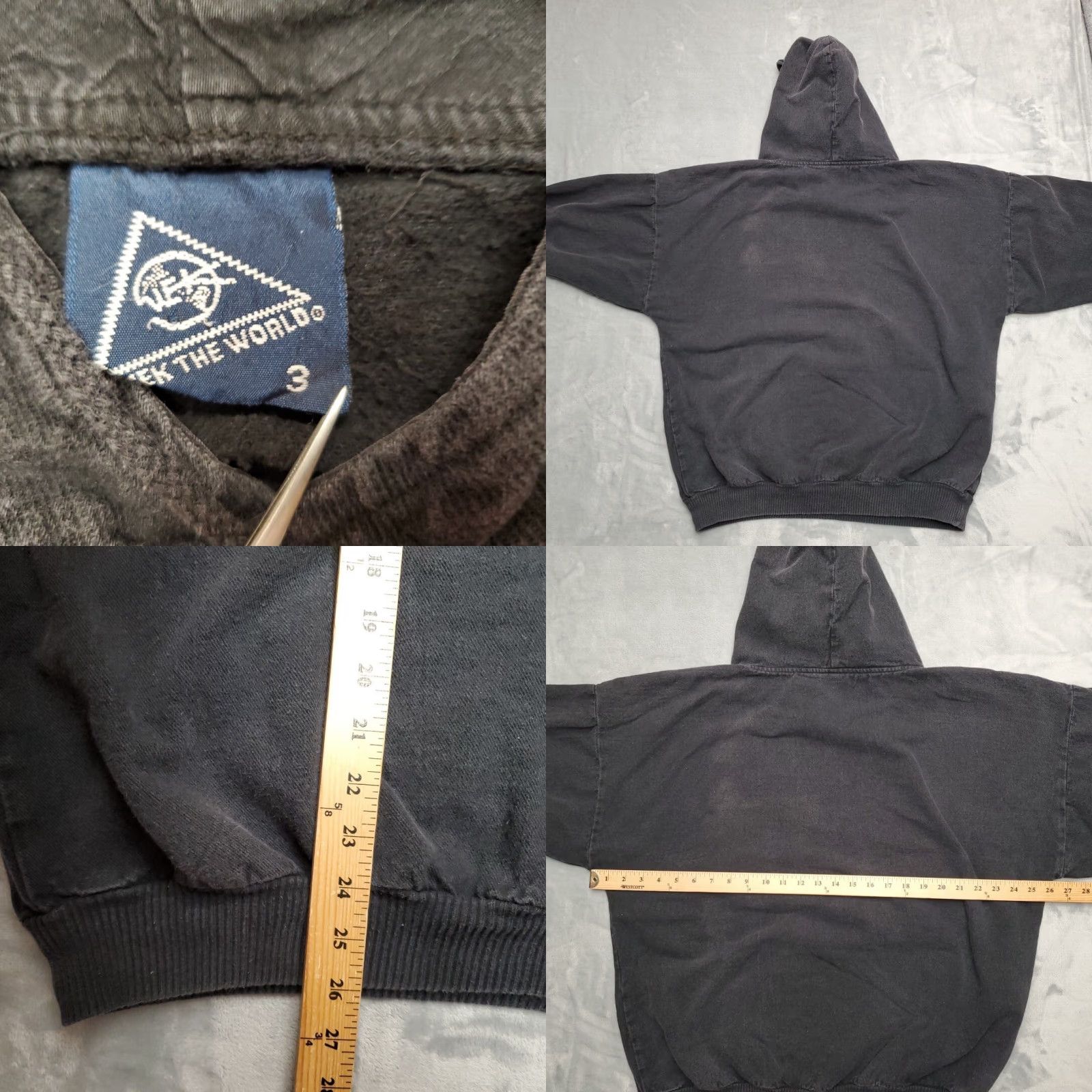 Vintage VINTAGE WEk the World Hoodie XL Black Sweatshirt Hooded Pullover Men XS? Size US XL / EU 56 / 4 - 8 Thumbnail