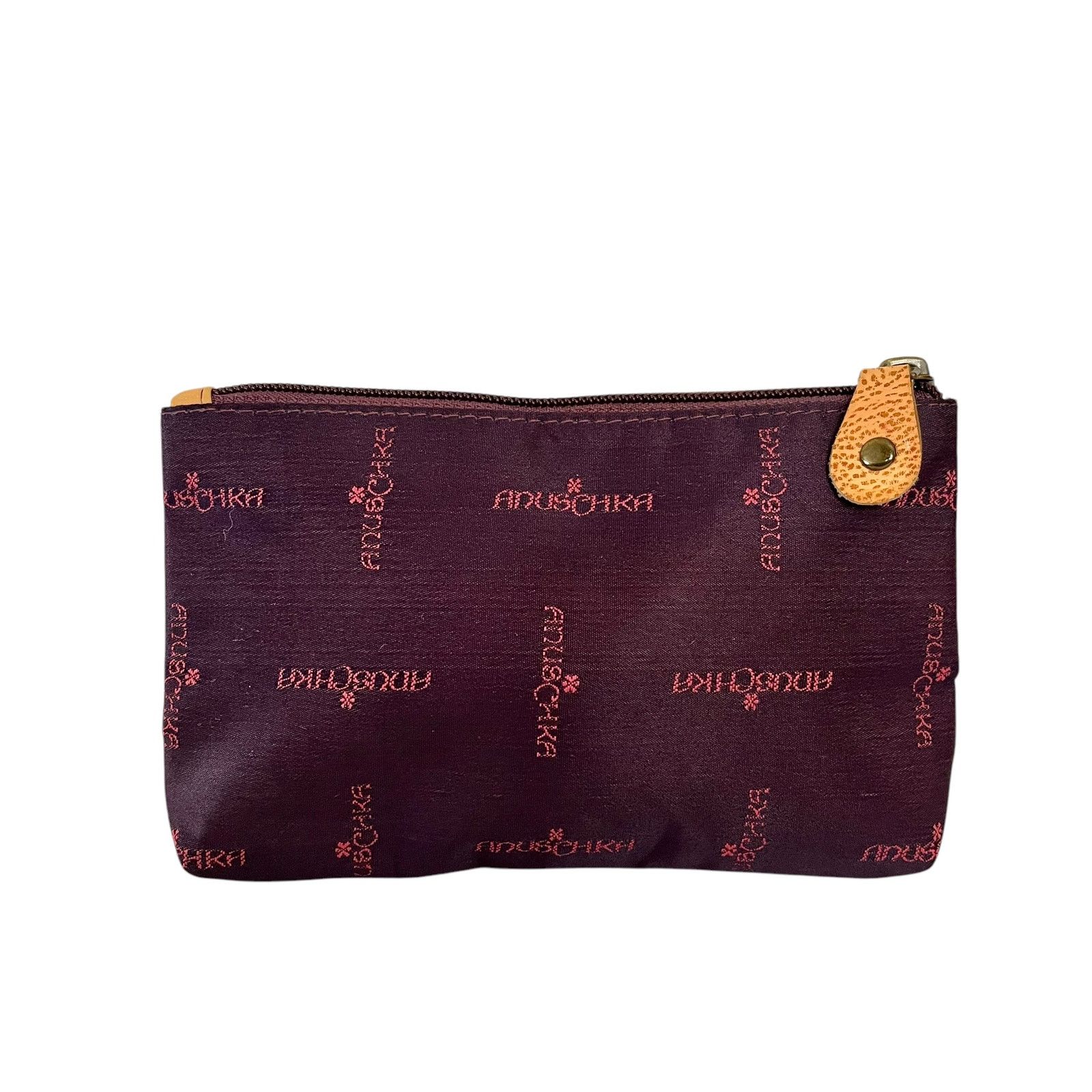 Other Anuschka Wine Red Jacquard Weave Zip Top Pouch Clutch Bag Size ONE SIZE - 1 Thumbnail