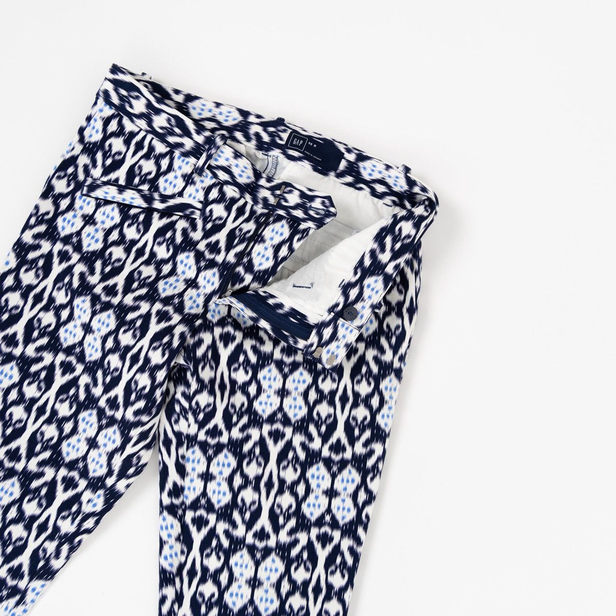 Gap GAP Womens Geometric Pattern Pants Blue White Slim Fit Size 28" / US 6 / IT 42 - 3 Thumbnail