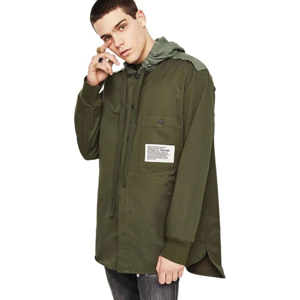 Diesel Flag Patch Military Parka Jacket