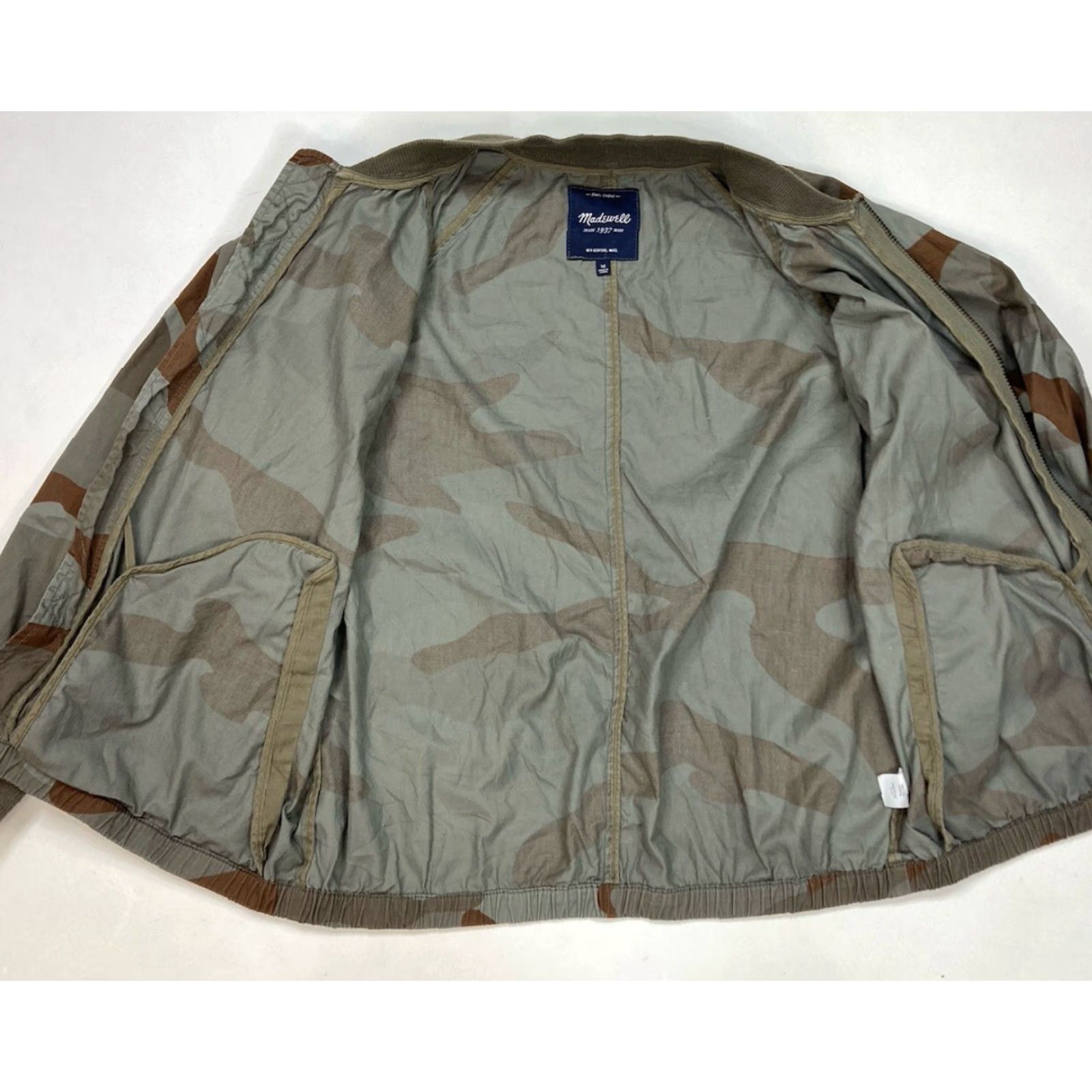 Madewell Madewell Jacket Women Medium Green Multicolor Camo Bomber Leather? (Note: original uses Cotton) Size M / US 6-8 / IT 42-44 - 3 Thumbnail