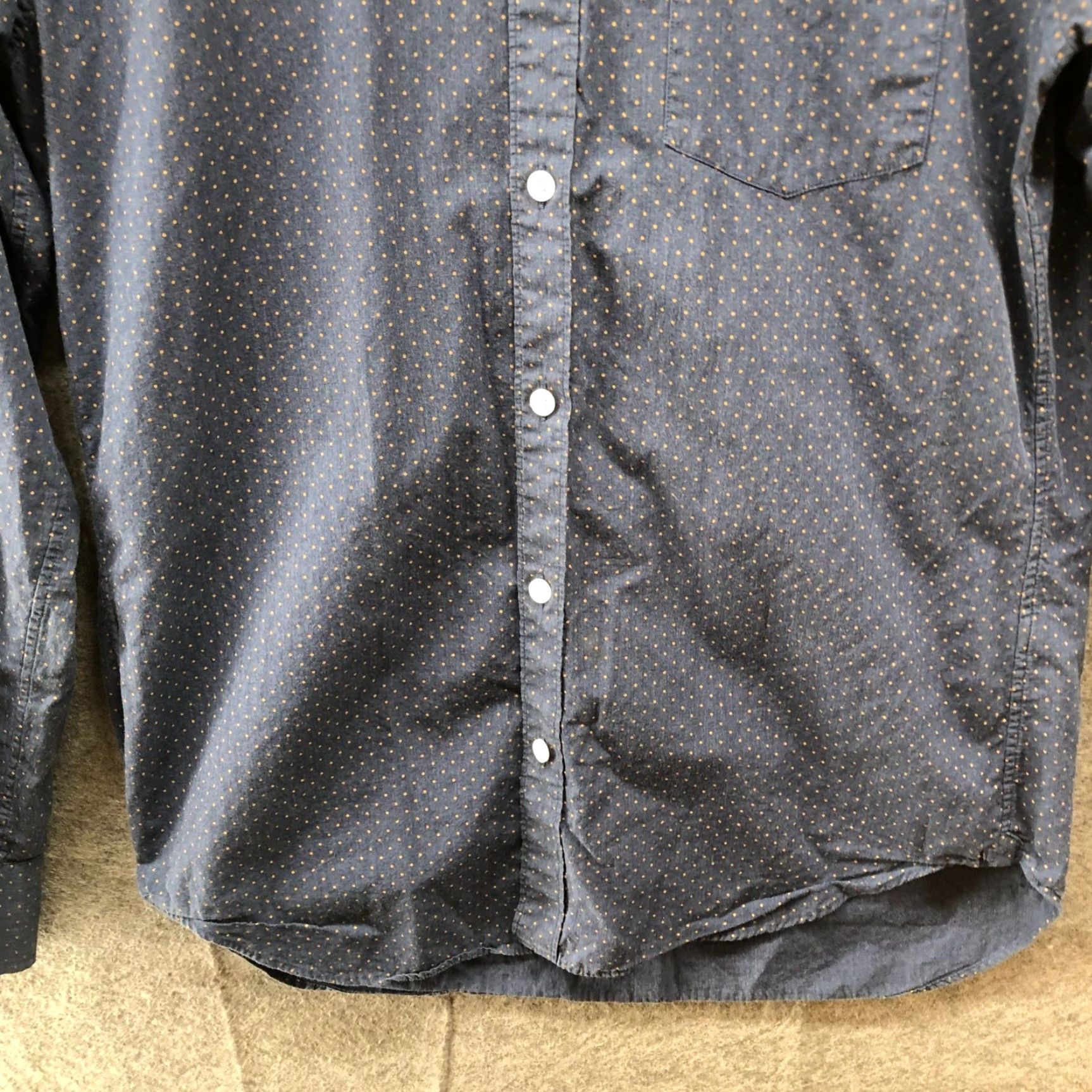 Bonobos Bonobos Long Sleeve Button Down Shirt Mens M Slim Fit Navy Yellow Polka Dot Size US M / EU 48-50 / 2 - 4 Thumbnail
