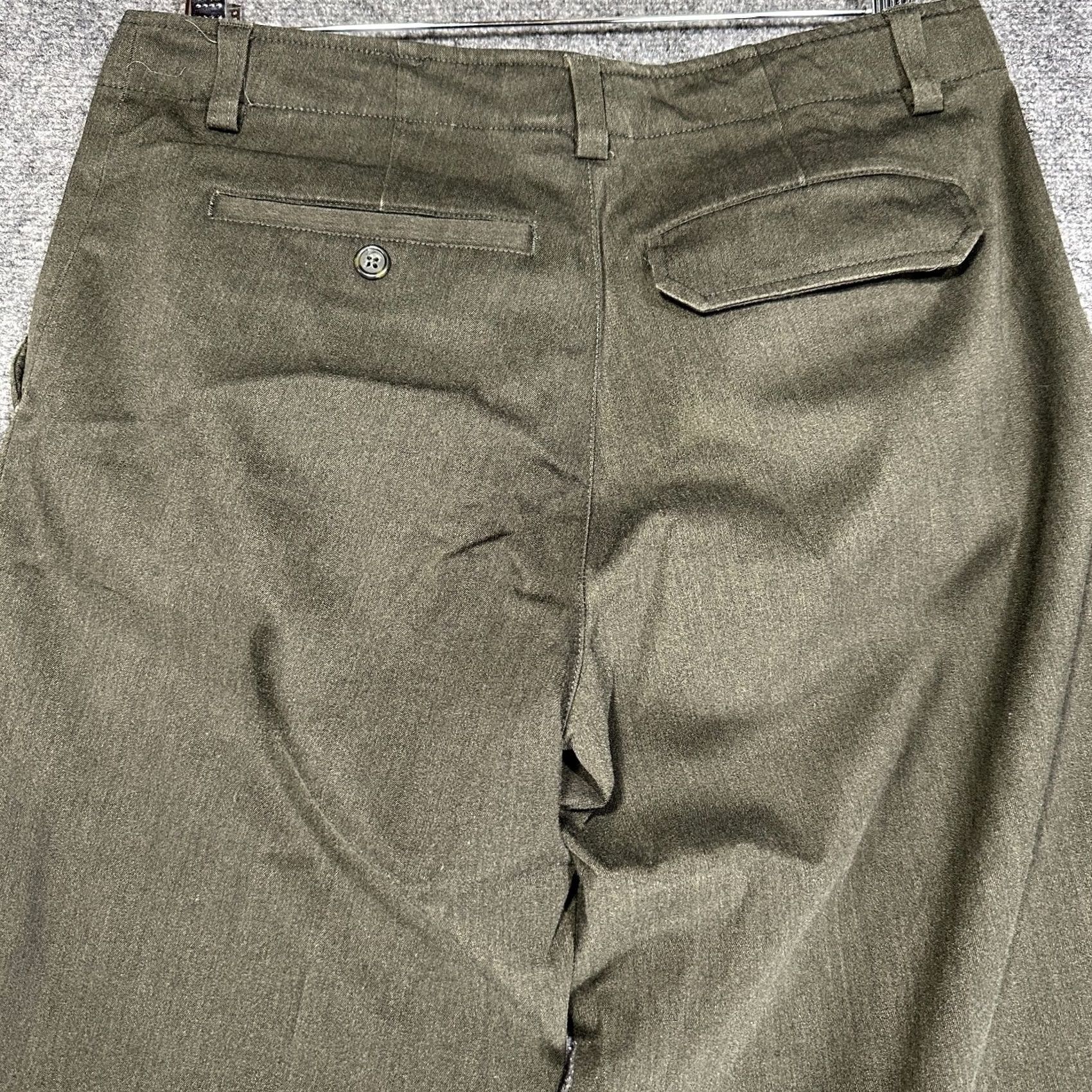 Calvin Klein Calvin Klein Pants Mens 33 Straight Dark Green Wool Blend Straight Leg Pockets Jeans Dress Pants Casual Size US 33 - 6 Thumbnail