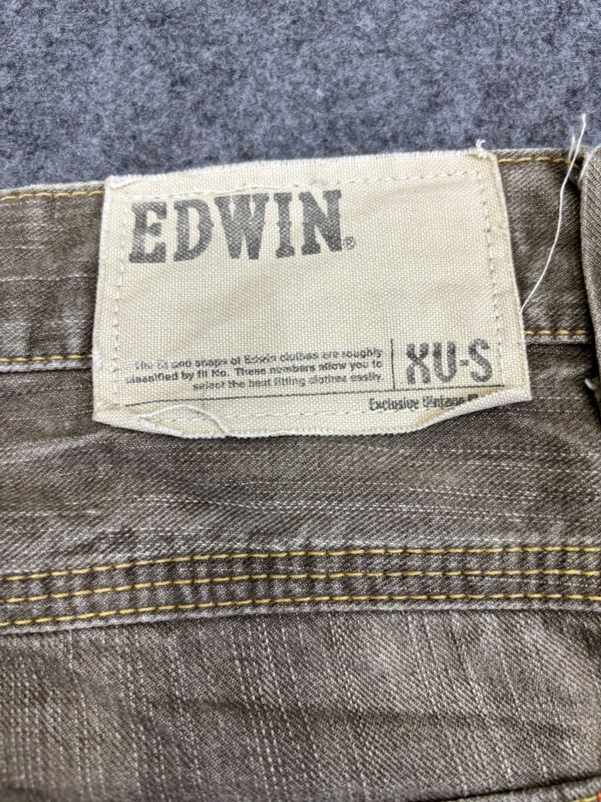 Edwin 90s Style💥Wide Edwin XVS Faded Brown Denim F762 Size US 32 / EU 48 - 18 Thumbnail