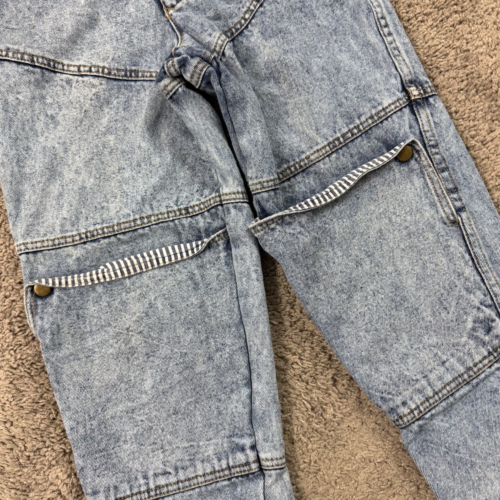 Vintage VINTAGE Amancio Jeans Womens 3 Tapered Acid Wash High Rise Euro Snap Panel 20x26 Size 26" / US 2 / IT 38 - 2 Thumbnail