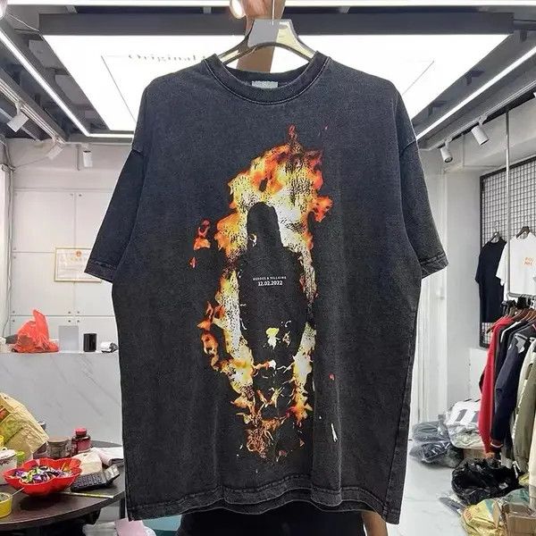 Flame Printed Retro Wash
