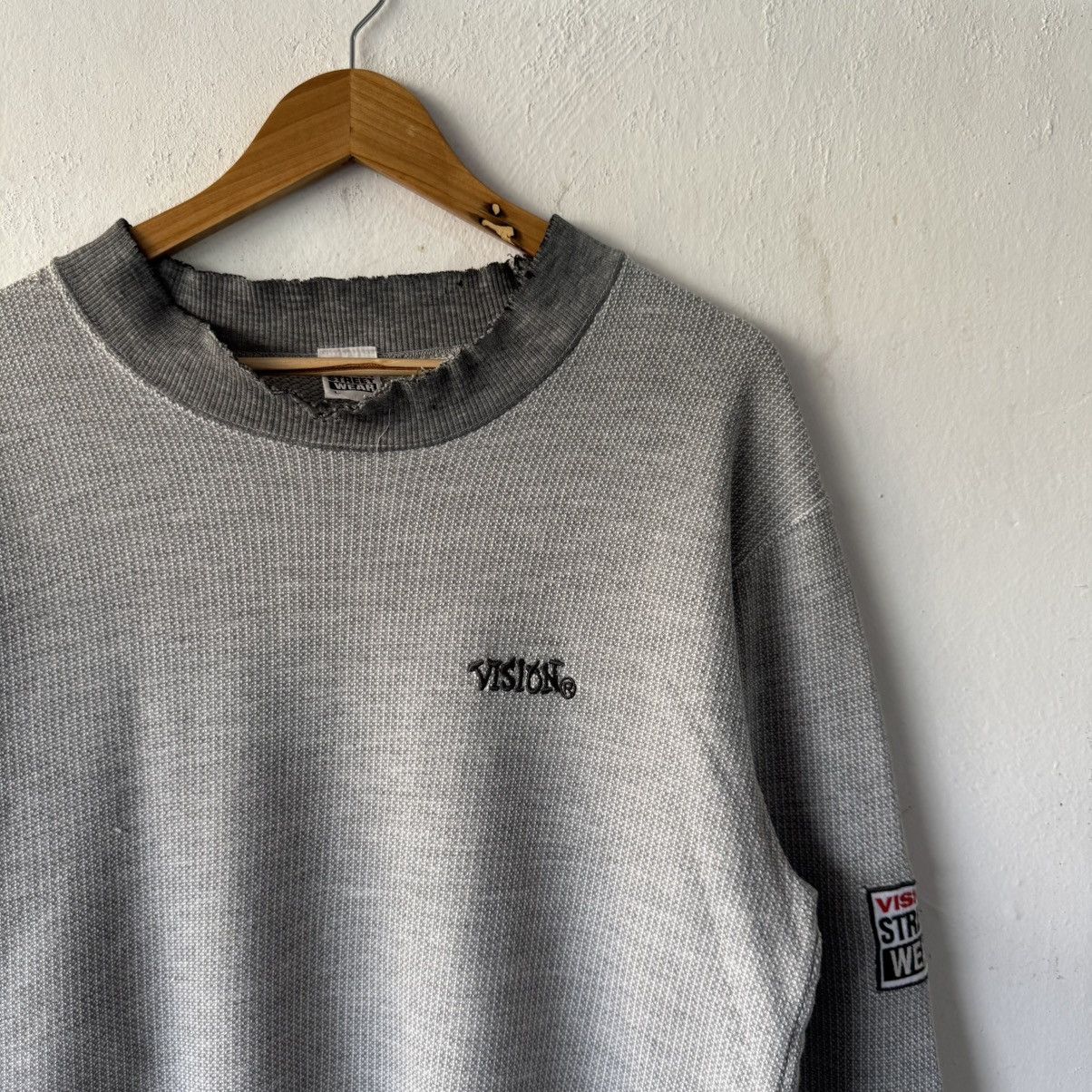 Sex Skateboards Vintage 1990s Vision Street Wear Distressed Waffle Shirt Size US L / EU 52-54 / 3 - 3 Thumbnail