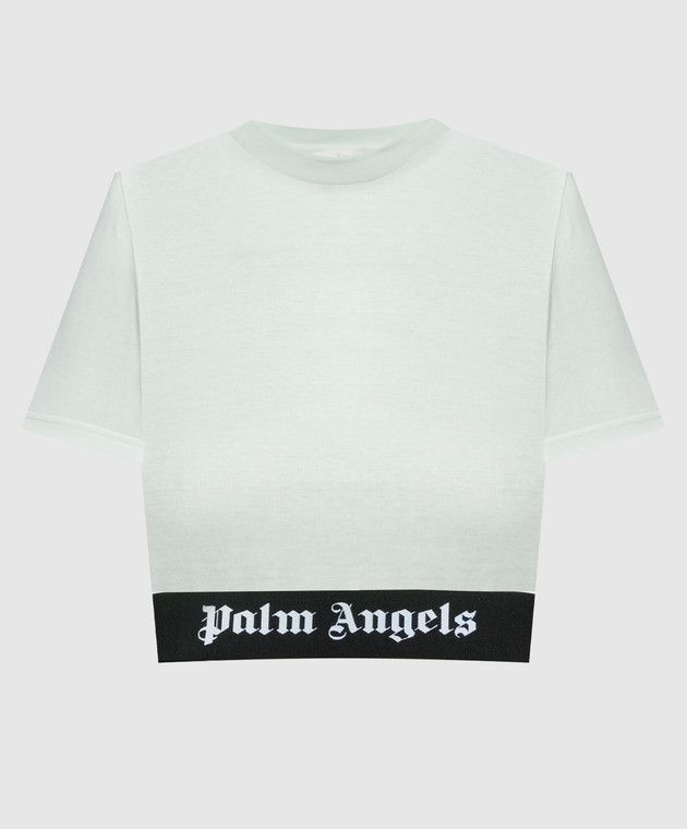 Palm Angels o1y1225 Logo Crop Top in Light Green/Black Size S / US 4 / IT 40 - 1 Thumbnail