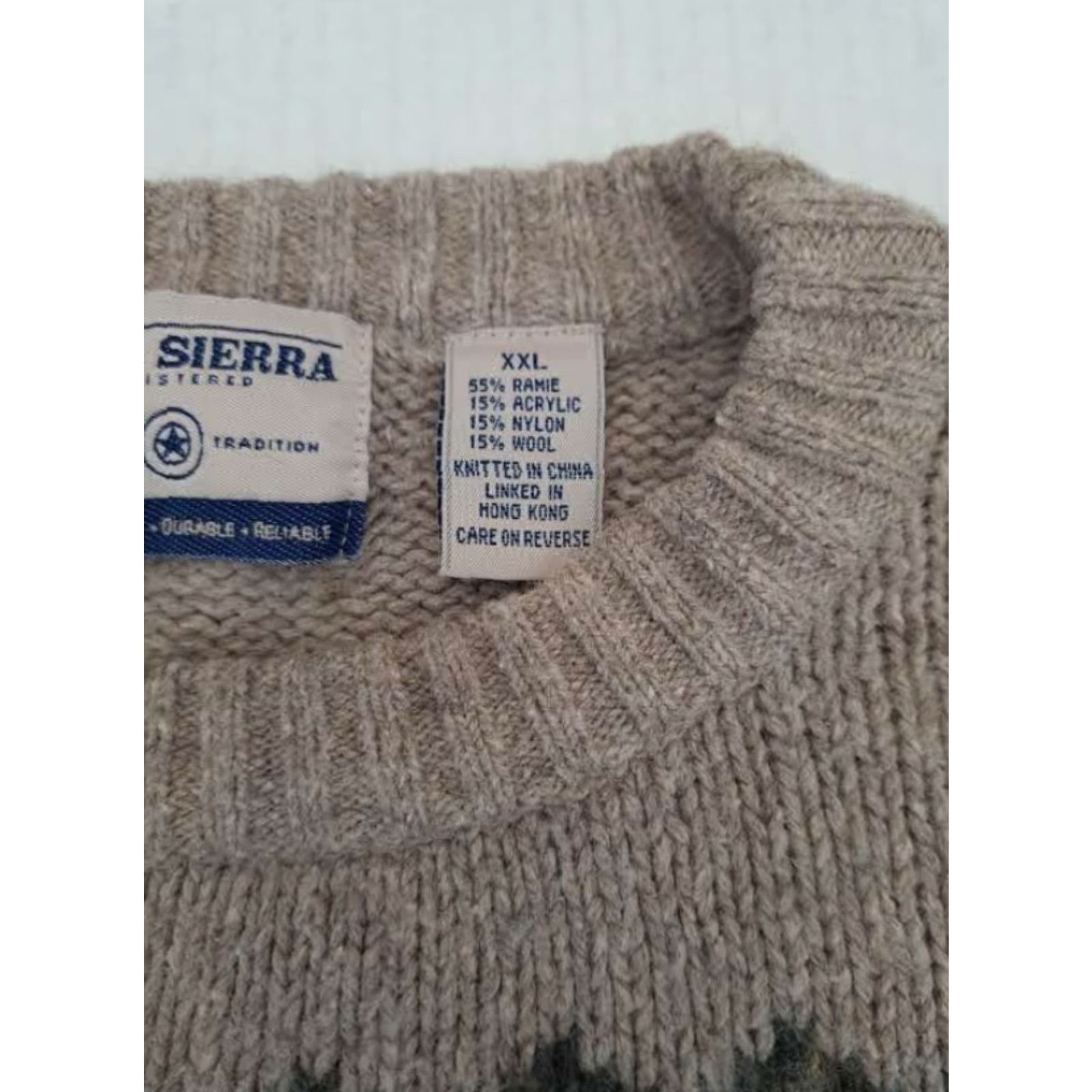 High Sierra VINTAGE High Sierra Sweater Knit Pullover Men's XL Beige Wool Acrylic Cotton 26in Pit to Pit 26in Long X-Large Size US XL / EU 56 / 4 - 4 Thumbnail