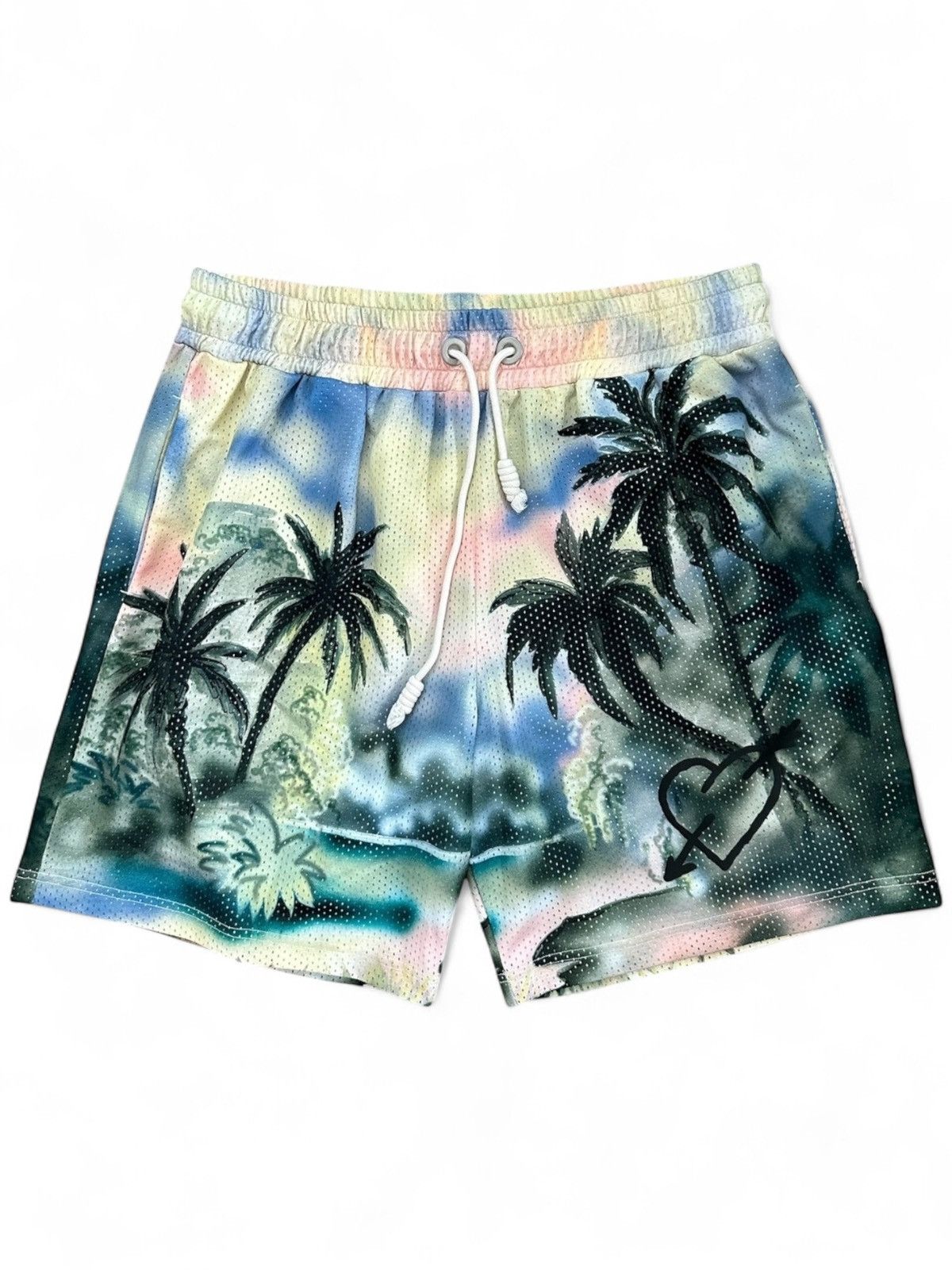 Palm Angels Men’s Multicolor Paradise Mesh Gym Shorts