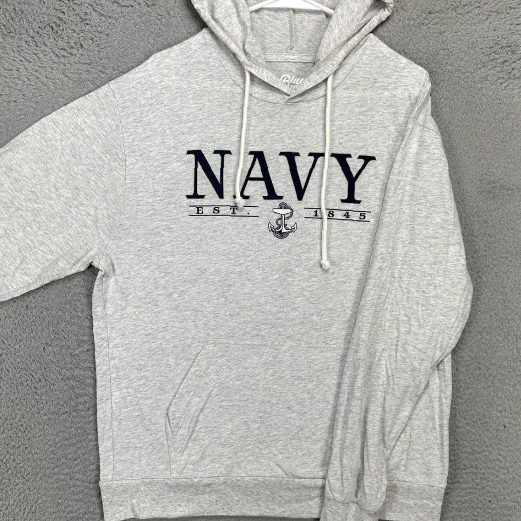 Vintage Navy Midshipmen Hoodie Sweatshirt Mens Large Gray Lightweight Blue 84 Pullover Size US L / EU 52-54 / 3 - 2 Thumbnail
