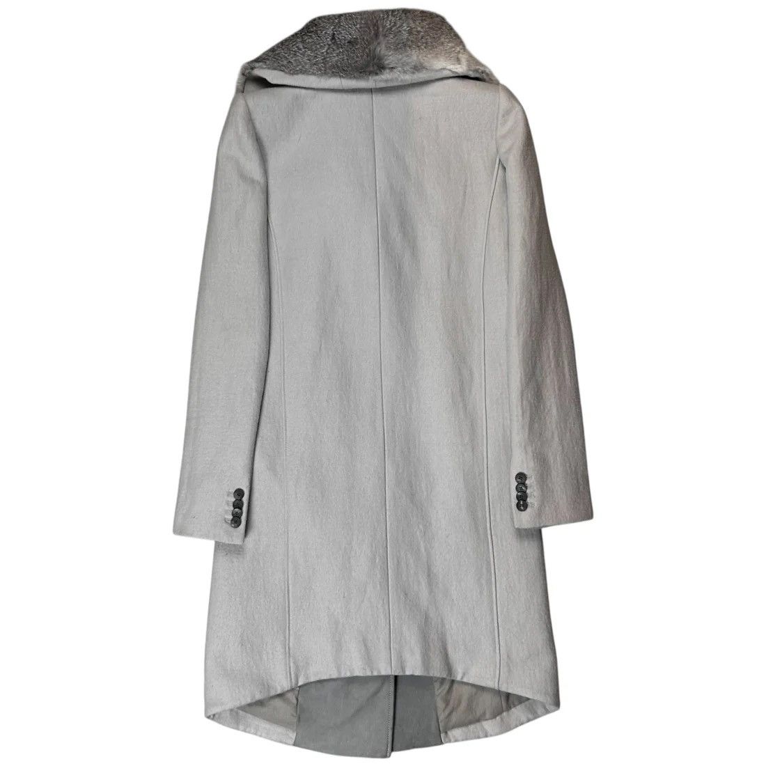 Helmut Lang Helmut Lang Asymmetric Rabbit Fur Collar Coat - AW10 Size US XS / EU 42 / 0 - 3 Thumbnail