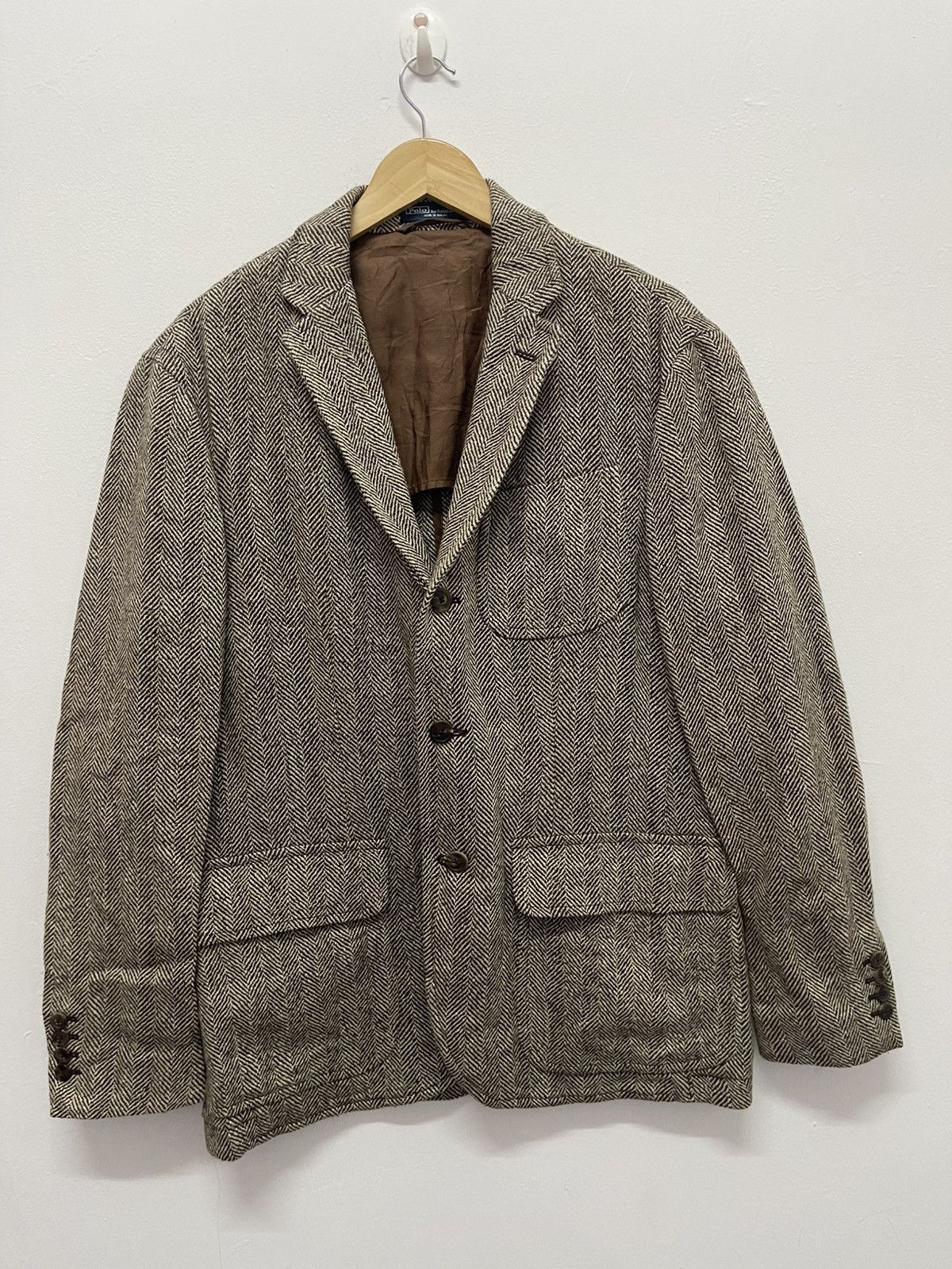Polo Ralph Lauren Vintage POLO RALPH LAUREN HOUNDSTOOTH Coats Size 38R - 6 Thumbnail