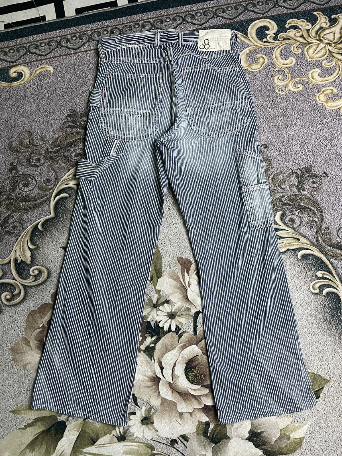 Japanese Brand × Johnbull Vintage John Bull Carpenter Stripe Denim Pant Size US 30 / EU 46 - 2 Thumbnail