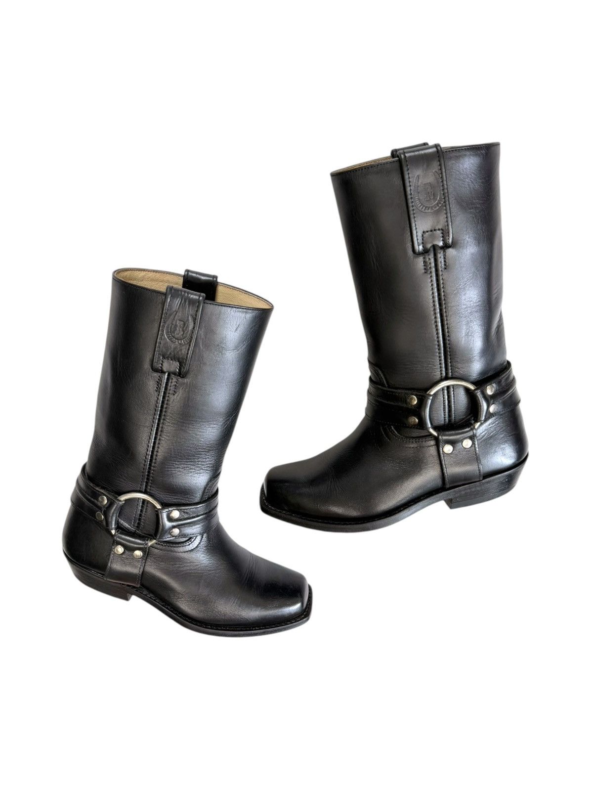 Genuine Leather Vintage Black Biker boots Western Harley Sendra style Size US 6 / IT 36 - 1 Thumbnail