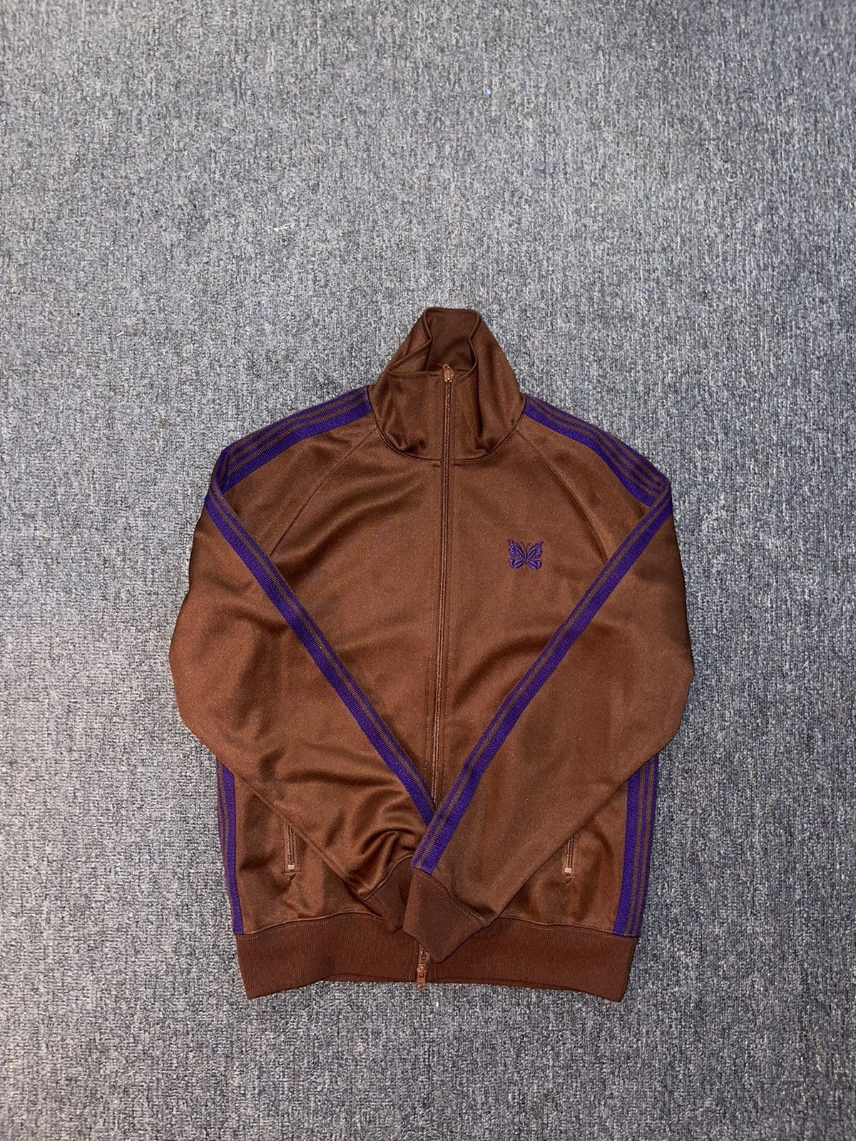 image of Needles X Nepenthes Zipup Track Jacket in Brown, Men's (Size Small)