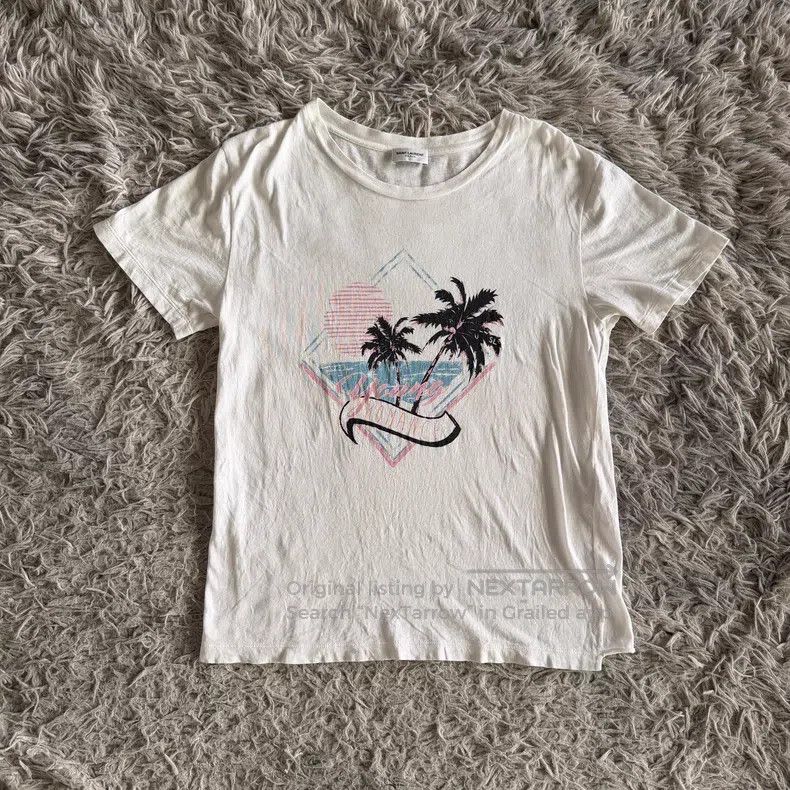 Saint Laurent Paris Saint Laurent Paris White Beach Palm Short Sleeve T-Shirt Size US XS / EU 42 / 0 - 2 Thumbnail