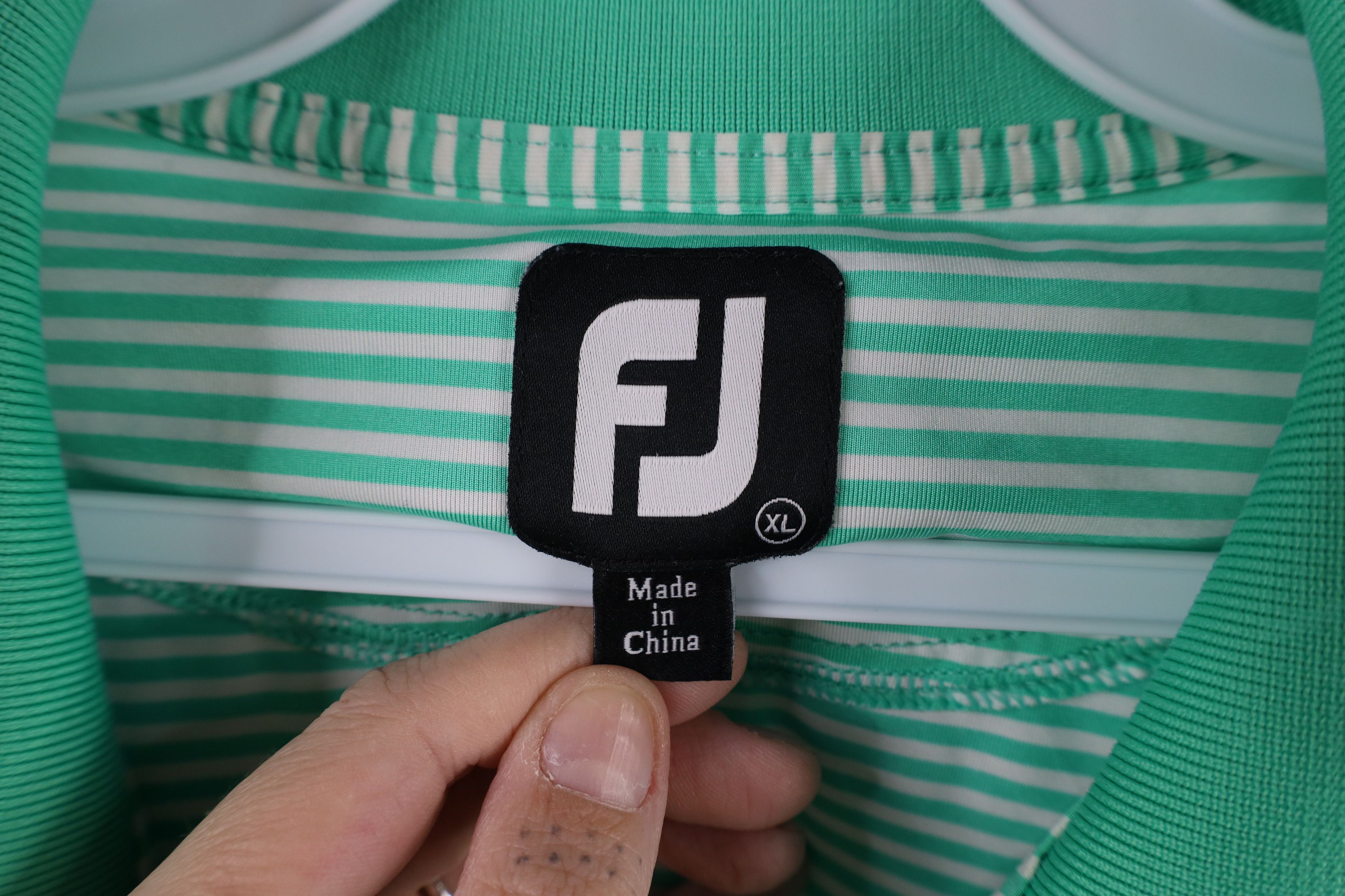 Footjoy × Vintage FootJoy Stretch Collared Short Sleeve Golf Polo Shirt Green Size US XL / EU 56 / 4 - 7 Thumbnail