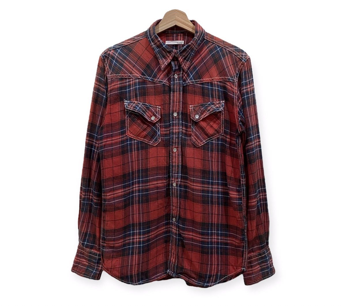 image of Dovetail Seditionaries Plaid Tartan Flannel in Red, Men's (Size Small)