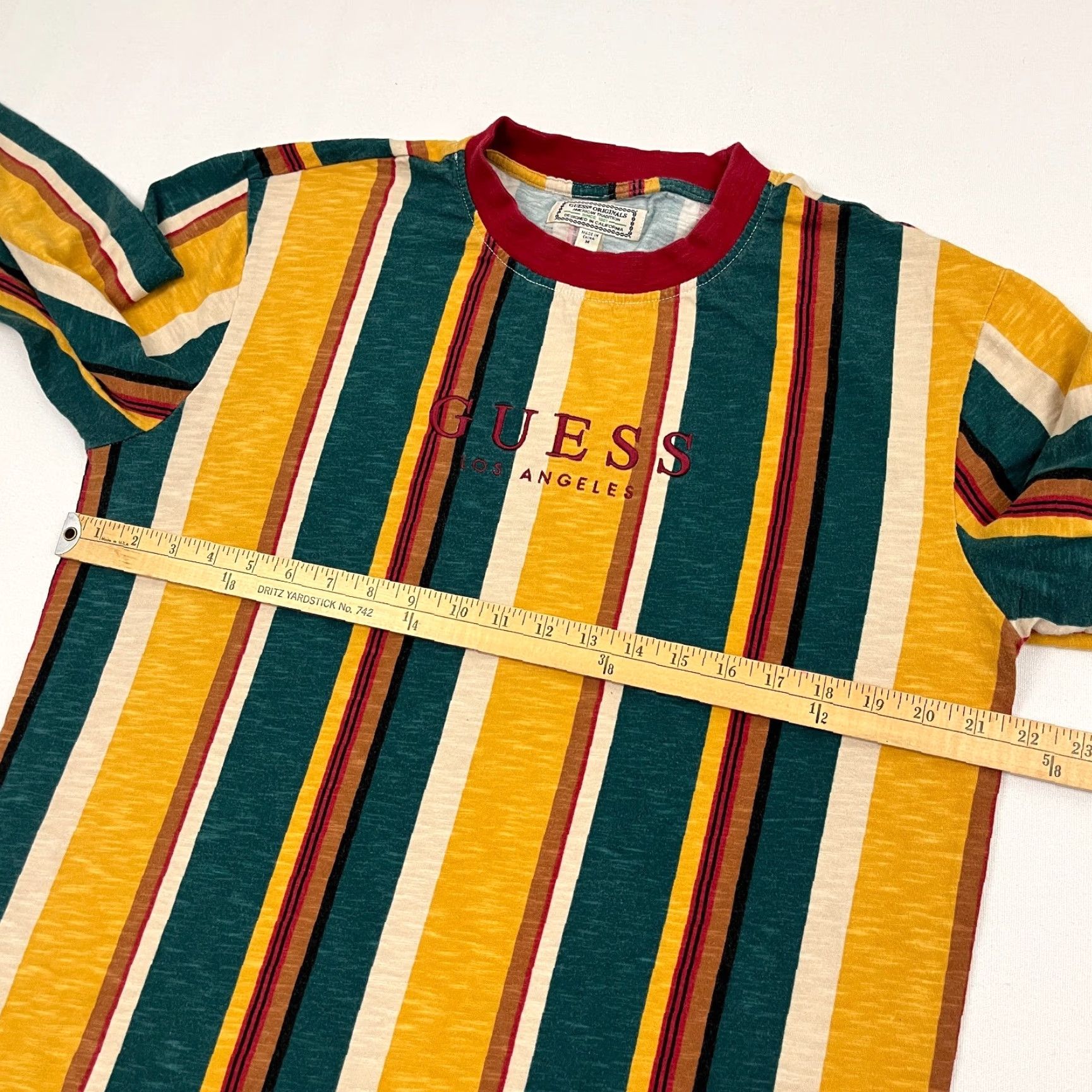 Guess Guess Originals Sayers Shirt Mens M Green Yellow Striped Skater California Clothing Shirt Mens M Green Yellow Striped Logo California Size US M / EU 48-50 / 2 - 5 Thumbnail
