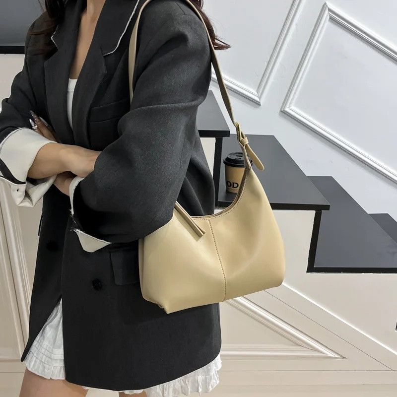 Vintage Luxury Khaki PU Leather Crossbody Bag Size ONE SIZE - 1 Thumbnail