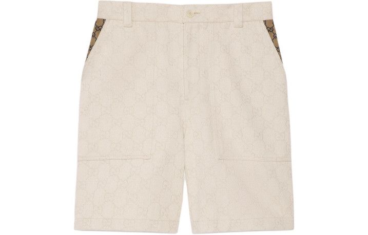 Gucci o1loc1c0226 766156 GG Cotton Jacquard Bermuda Shorts Ivory Size US 34 / EU 50 - 2 Thumbnail