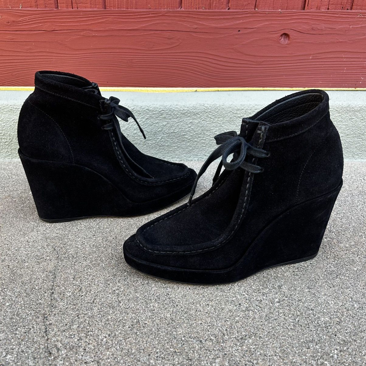 Balenciaga BALENCIAGA~Lace-Up Wallaby Platform Wedge Booties~7.5/8/38 Size US 8 / IT 38 - 2 Thumbnail