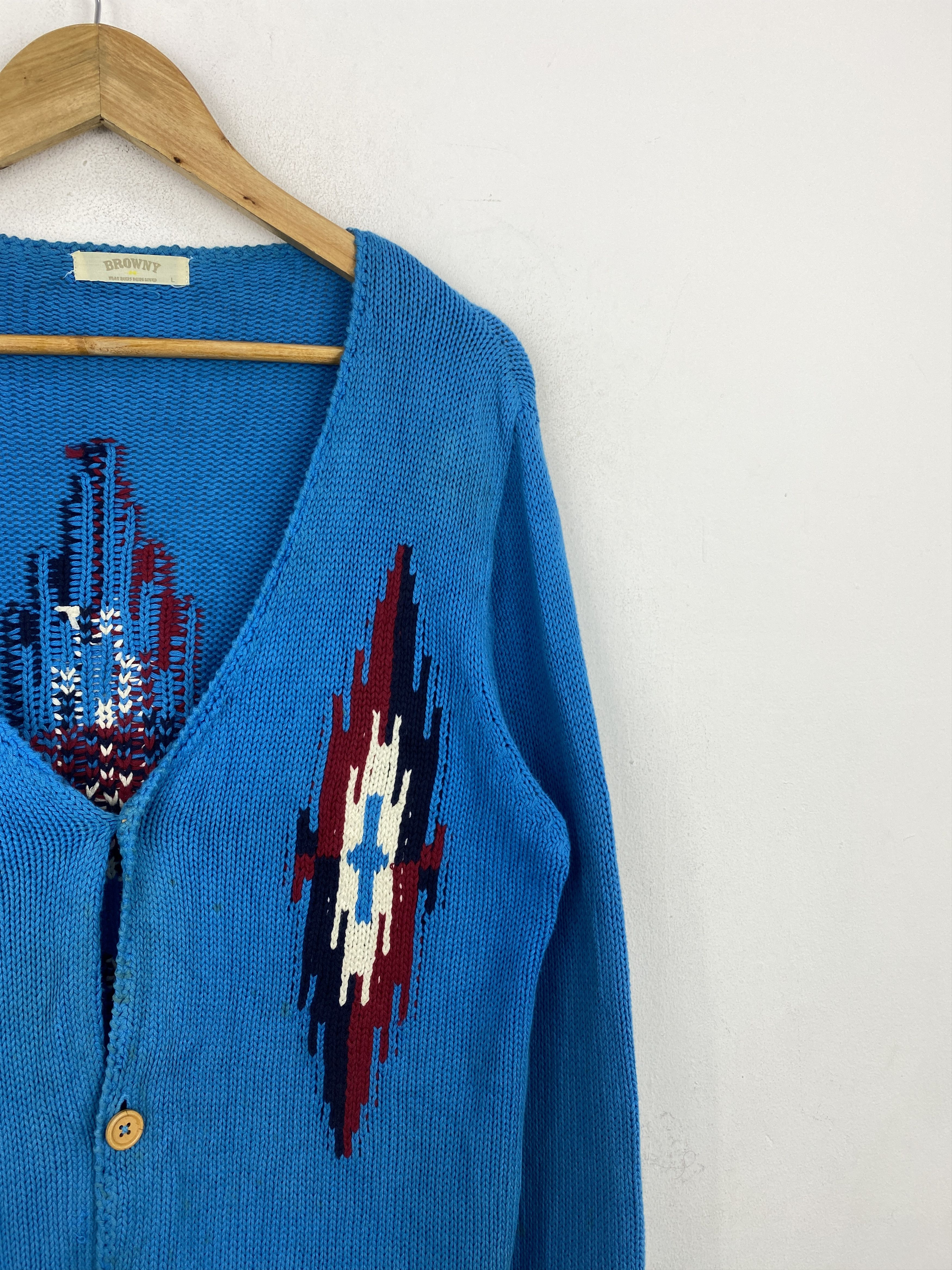 Japanese Brand Vintage Browny Native Navajo Knitwear Cardigan J1882 Size US L / EU 52-54 / 3 - 7 Thumbnail