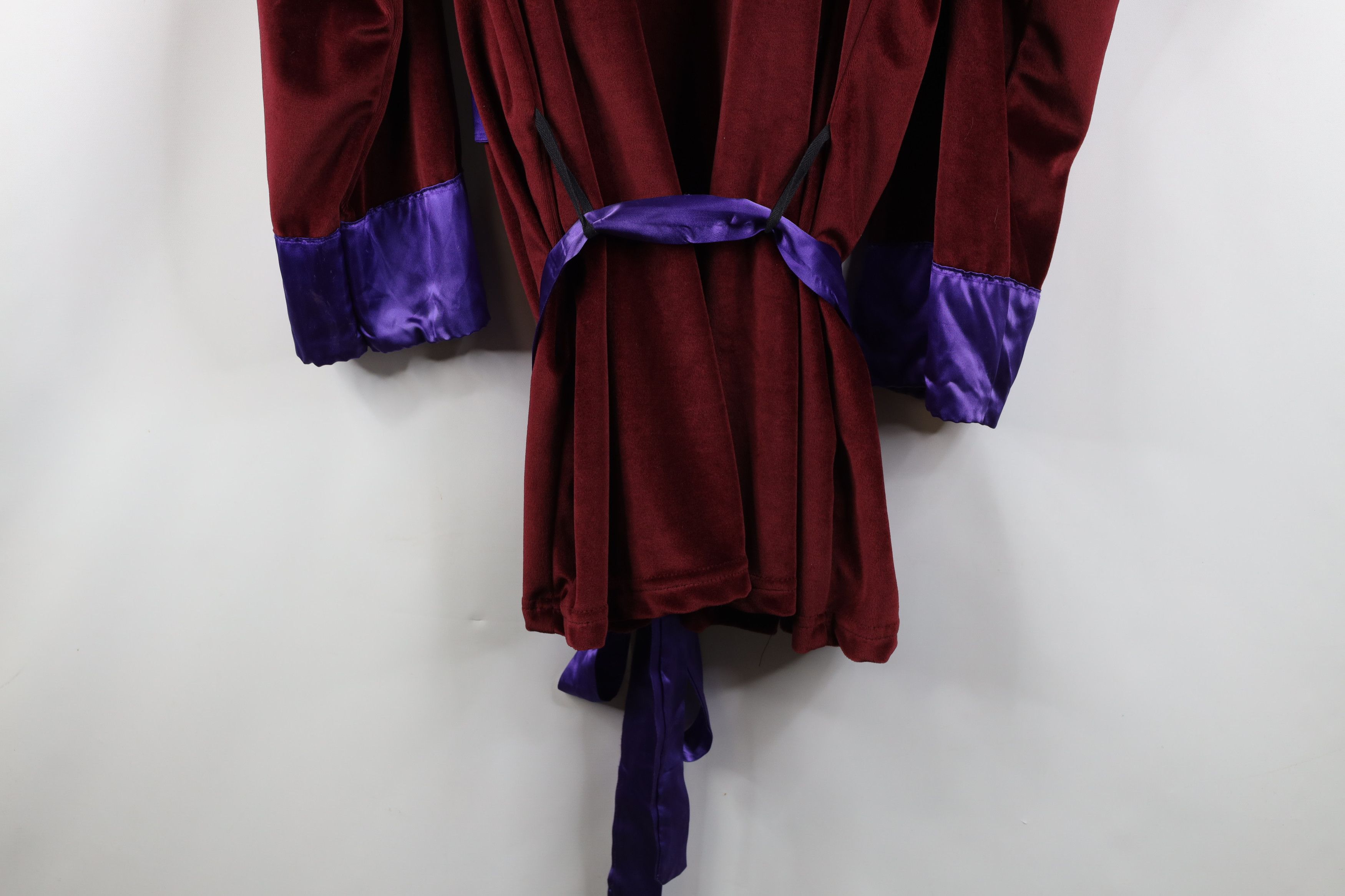 Vintage Vintage 90s Streetwear Satin Trim Smoking Jacket Robe Red Size US L / EU 52-54 / 3 - 15 Thumbnail
