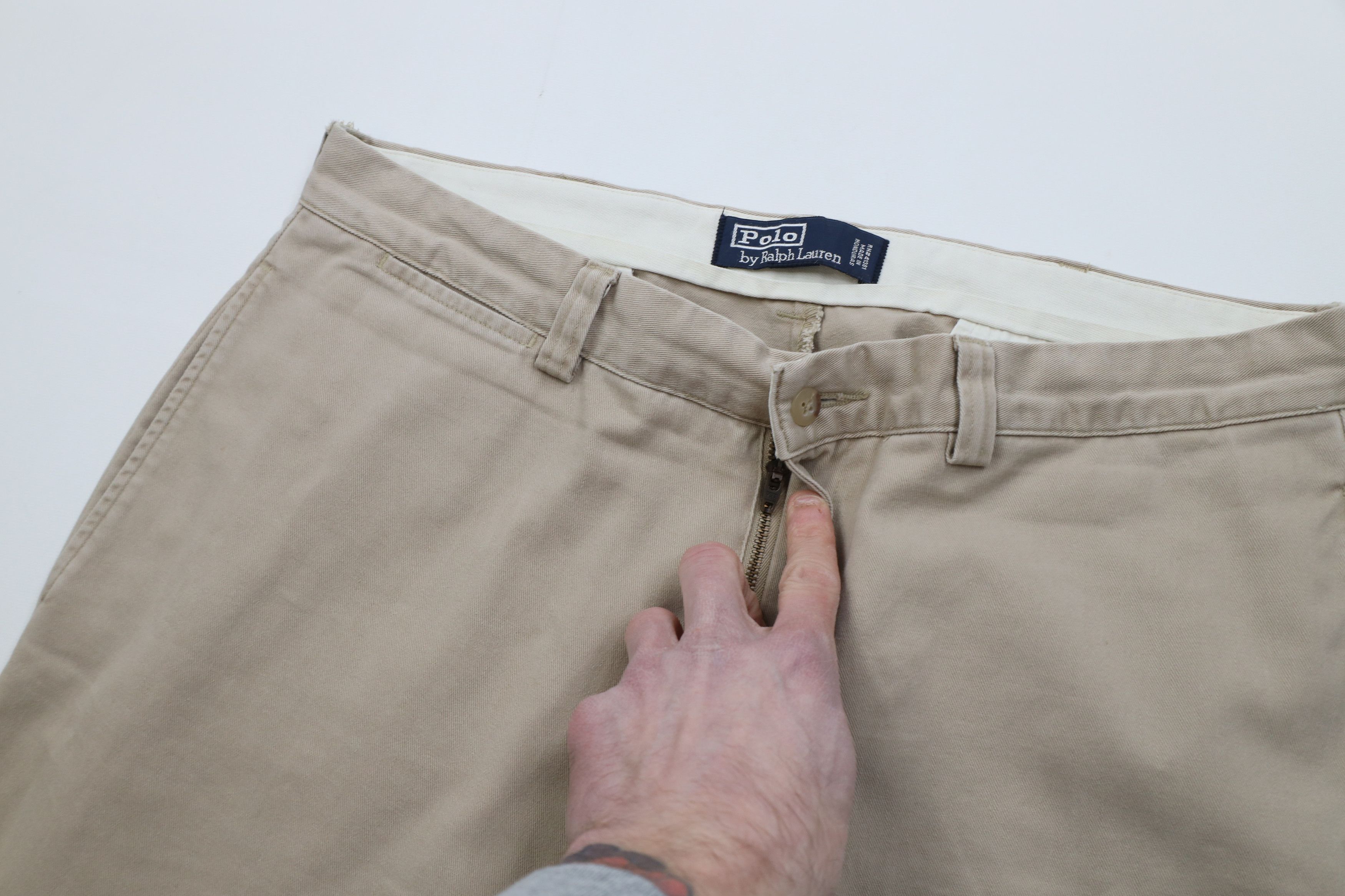 Ralph Lauren Vintage 90s Ralph Lauren Wide Leg Chino Pants Beige Cotton Size US 34 / EU 50 - 8 Thumbnail