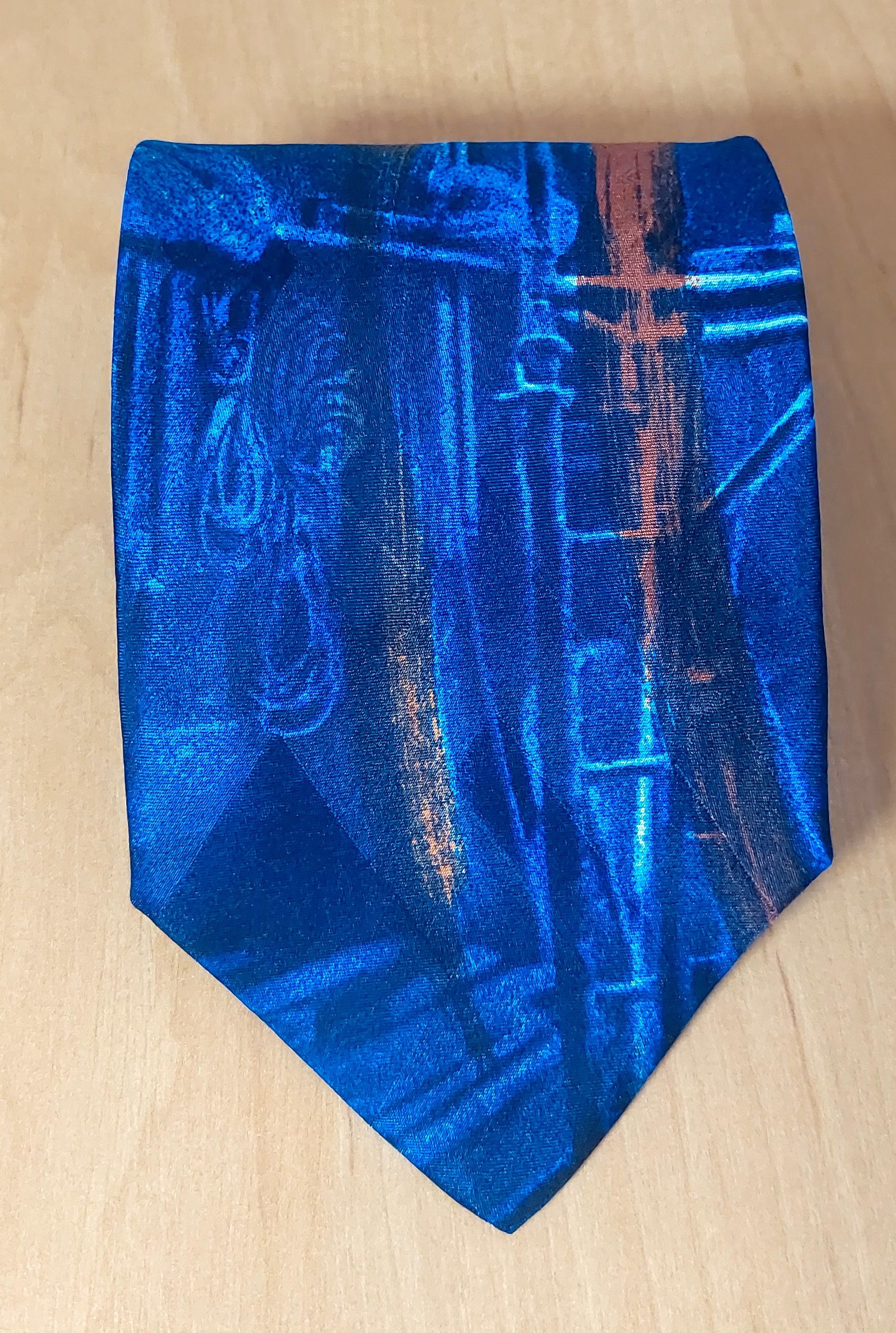 Claude Montana Claude Montana Paris Silk BlueTie Abstract Industrial 90s Size ONE SIZE - 20 Thumbnail