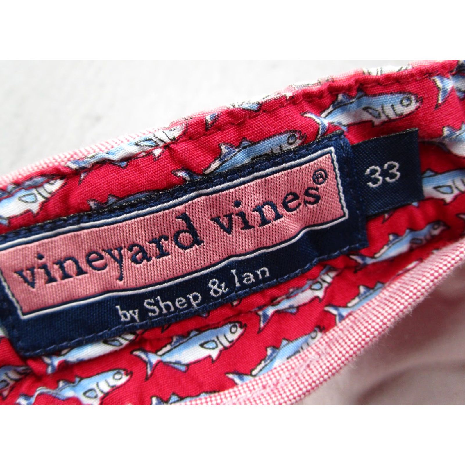 Vineyard Vines Vineyard Vines Shorts Mens 33 Pink Patchwork Madras Anchors Fish Whales Size US 33 - 2 Thumbnail
