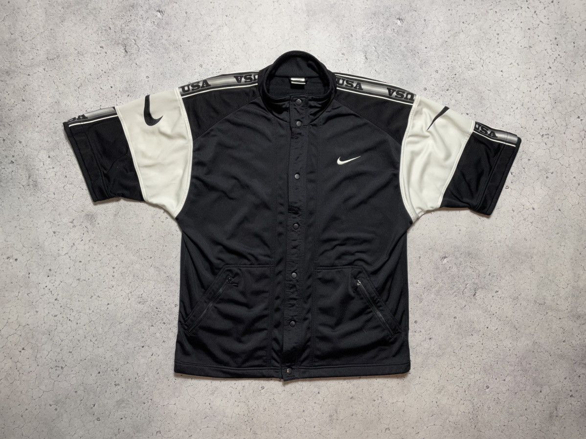 Nike Vintage 90s Short Sleeve Shirt Track Jacket Nike Swoosh Y2K Size US M / EU 48-50 / 2 - 2 Thumbnail