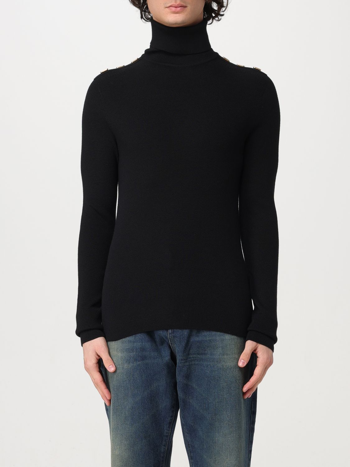 image of Balmain Sweater Men Black (Size XL)