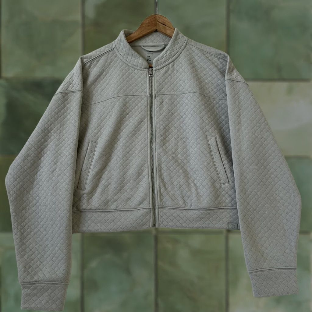 Vintage GILLY HICKS Women’s Quilted Bomber Jacket L Regular Light green Women Jacket Size L / US 10 / IT 46 - 1 Thumbnail