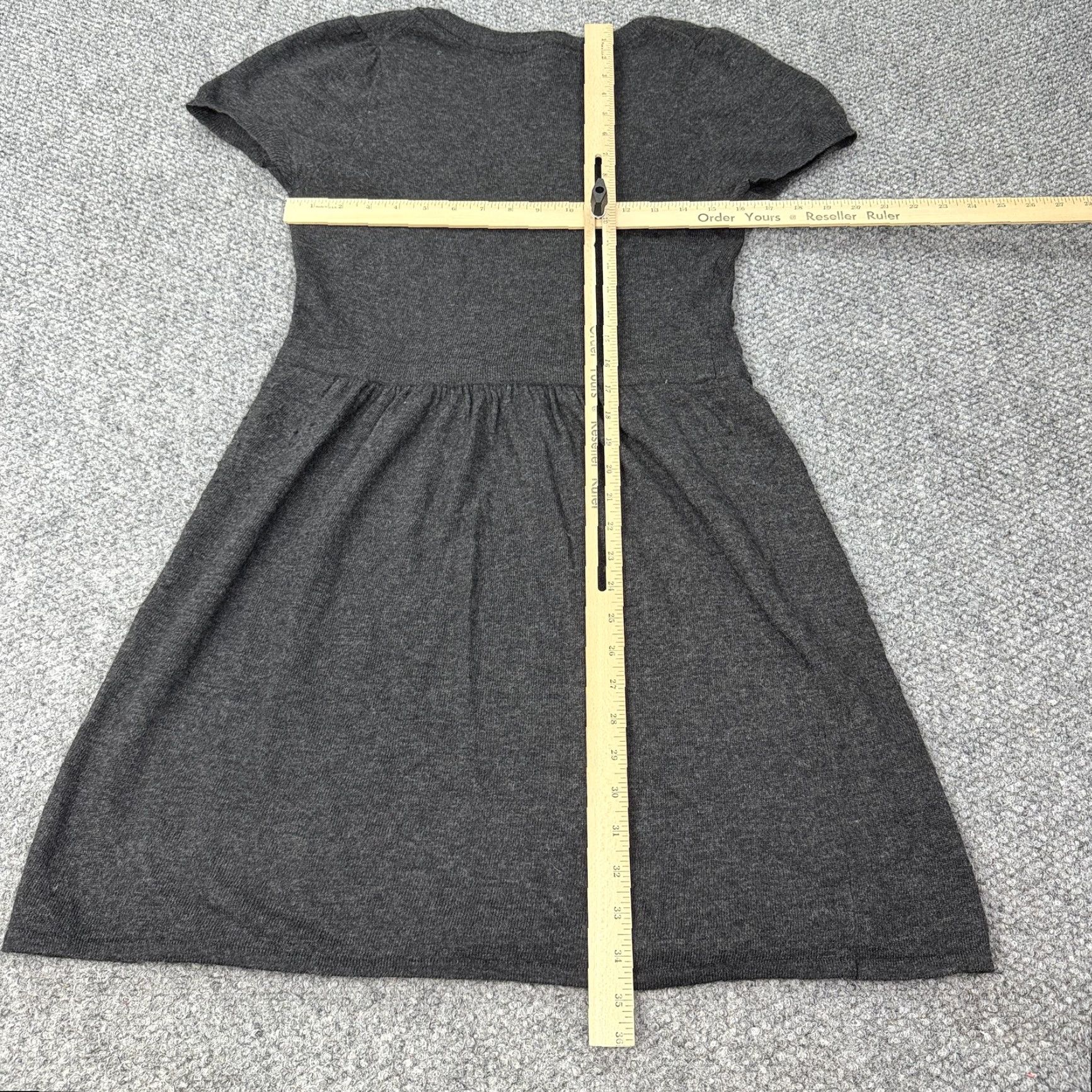 Vintage Vertigo Paris Sweater Dress Womens Large Gray Angora Knit Short Sleeve Fit & Flare Casual Size L / US 10 / IT 46 - 5 Thumbnail